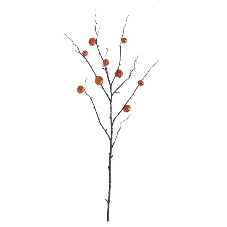Orange Jack-O-Lantern Pumpkin Bells Stem