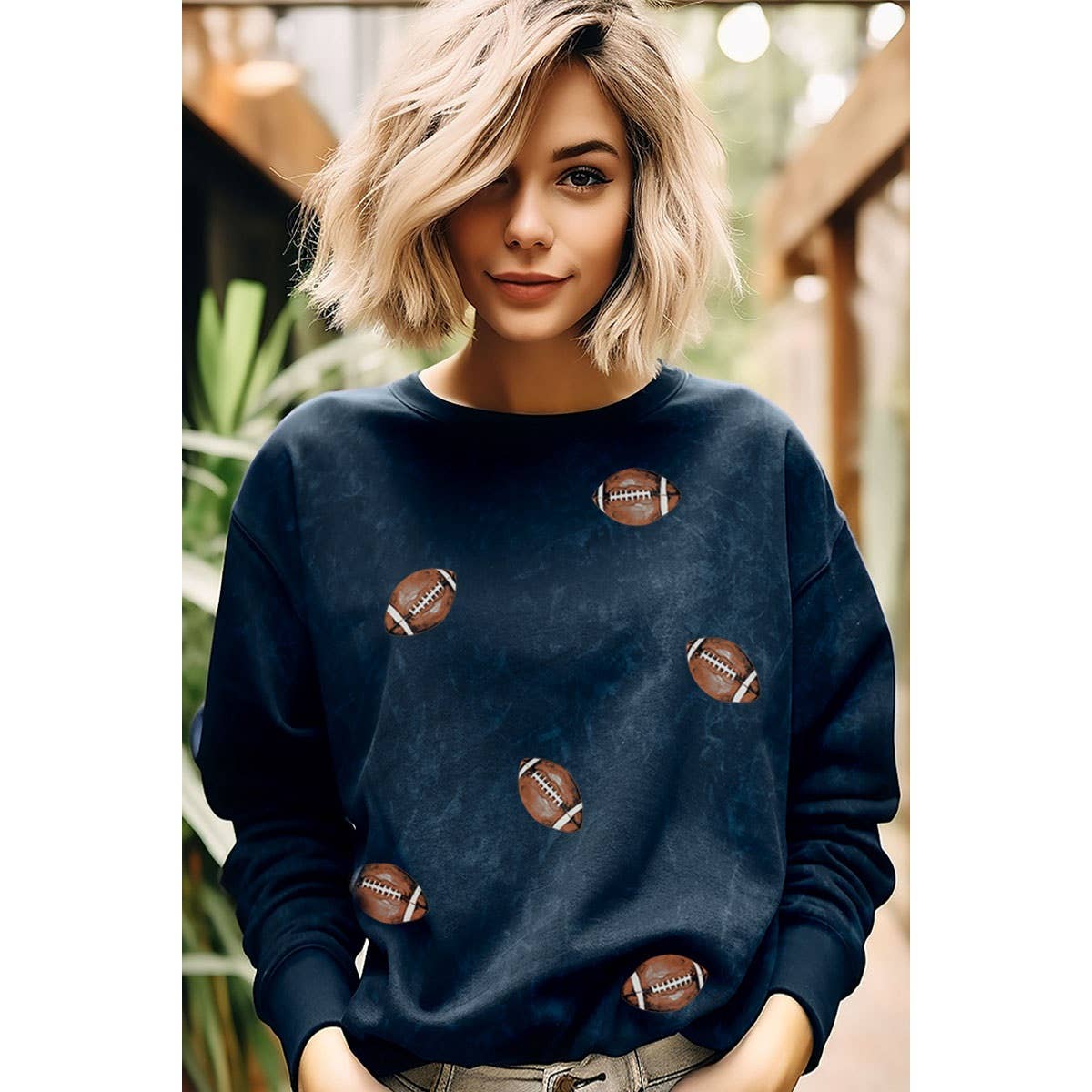 FOOTBALL MINERAL GRAPHIC SWEATSHIRTS: Mineral Black / L