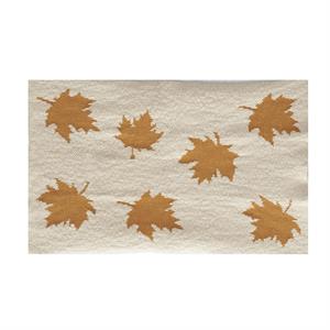 Cream Cotton Knit Yellow Leaves Placemat