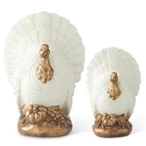 Cream & Copper Resin Turkeys