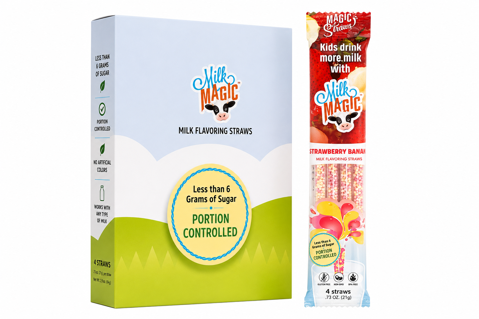 Milk Magic Strawberry Banana Milk Flavoring Straws