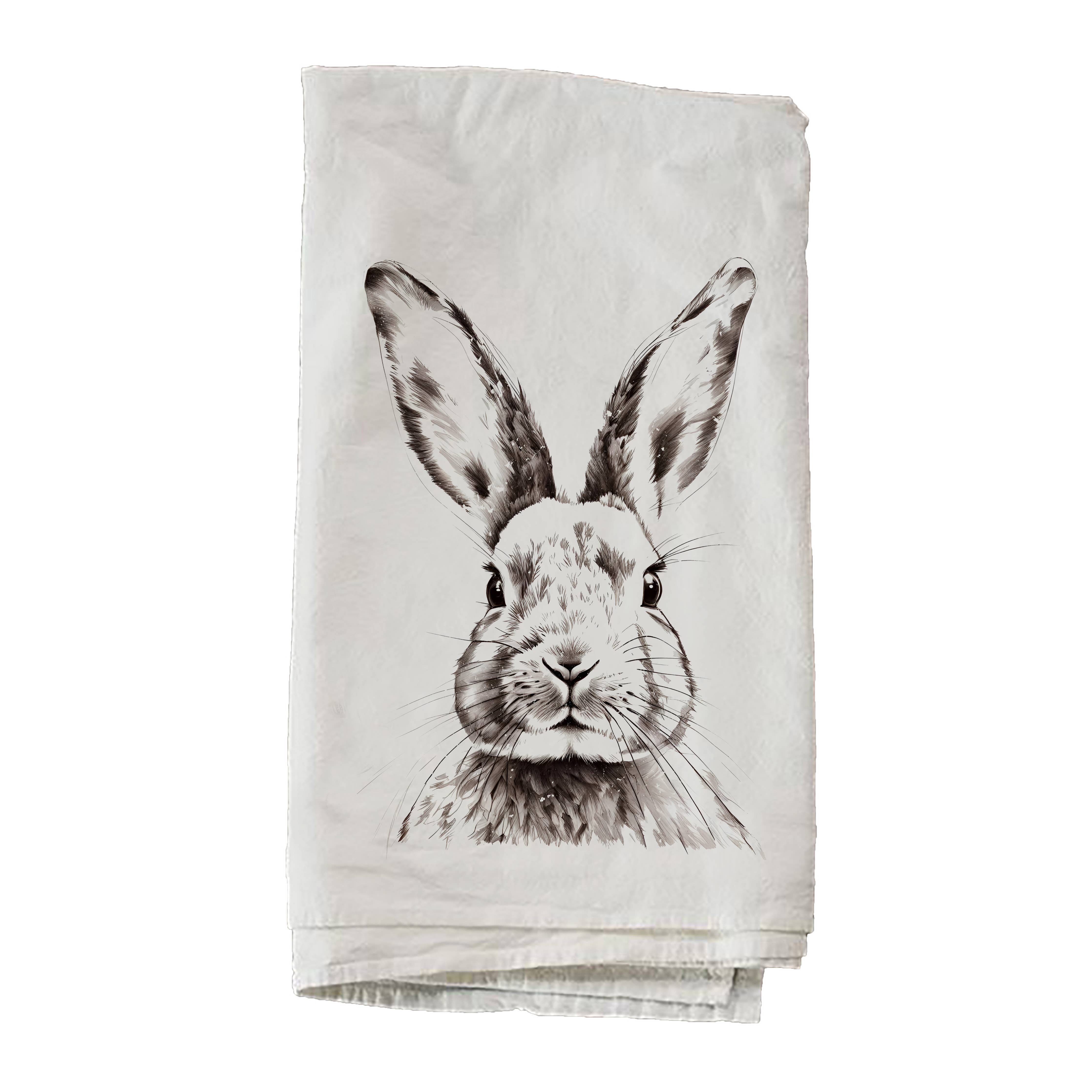 Classic Rabbit Drawing Towel