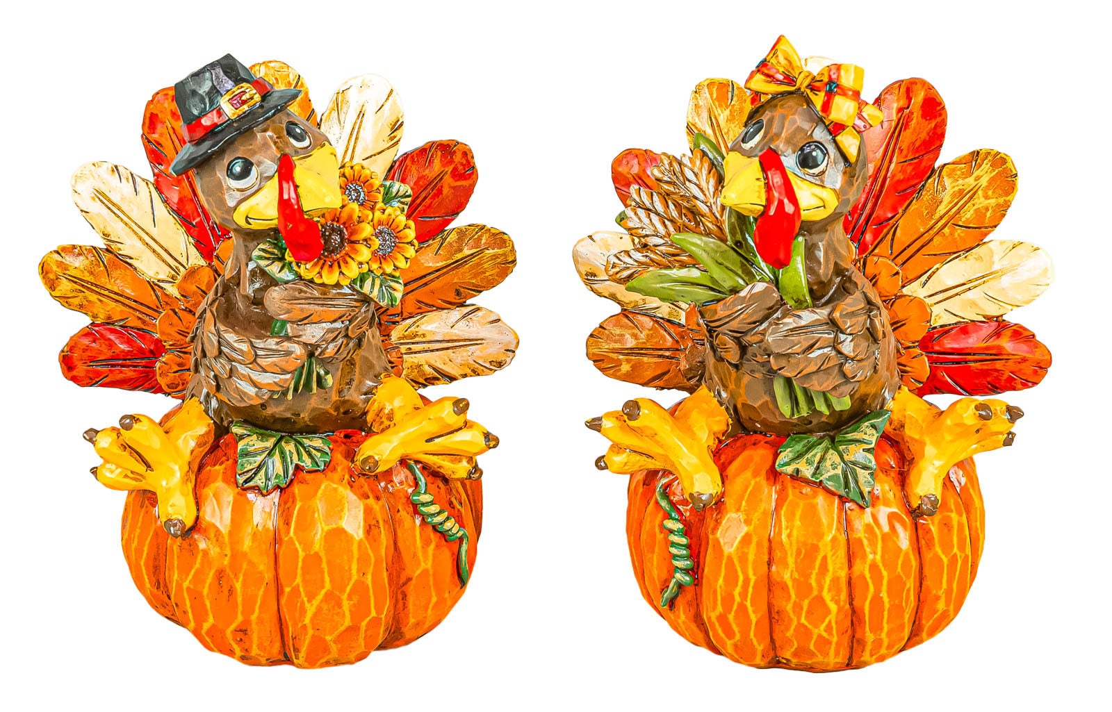 Fall Foilage Turkey on a Pumpkin