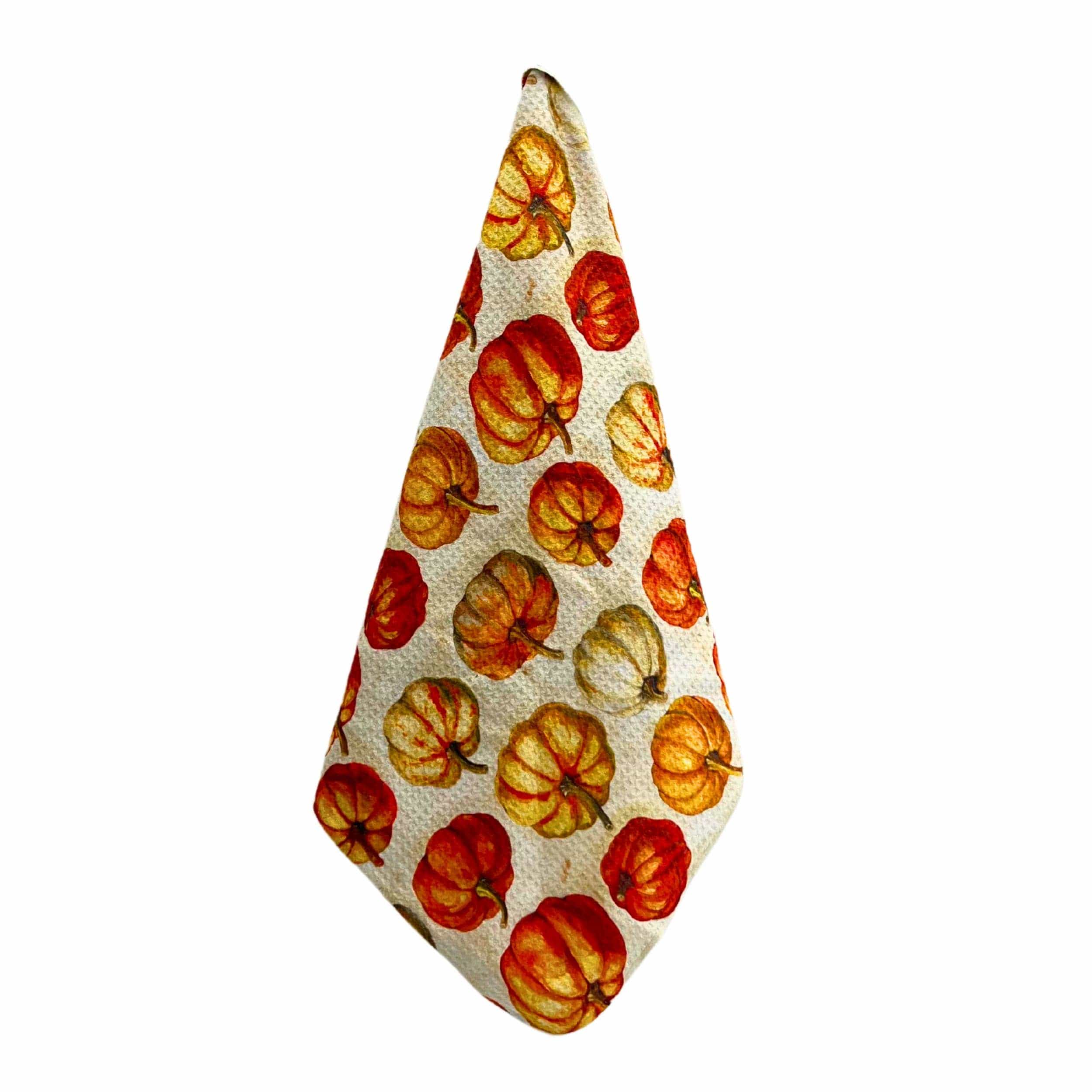 Fall Pumpkins Tea Towel With Hanging Loop - Fall Decor