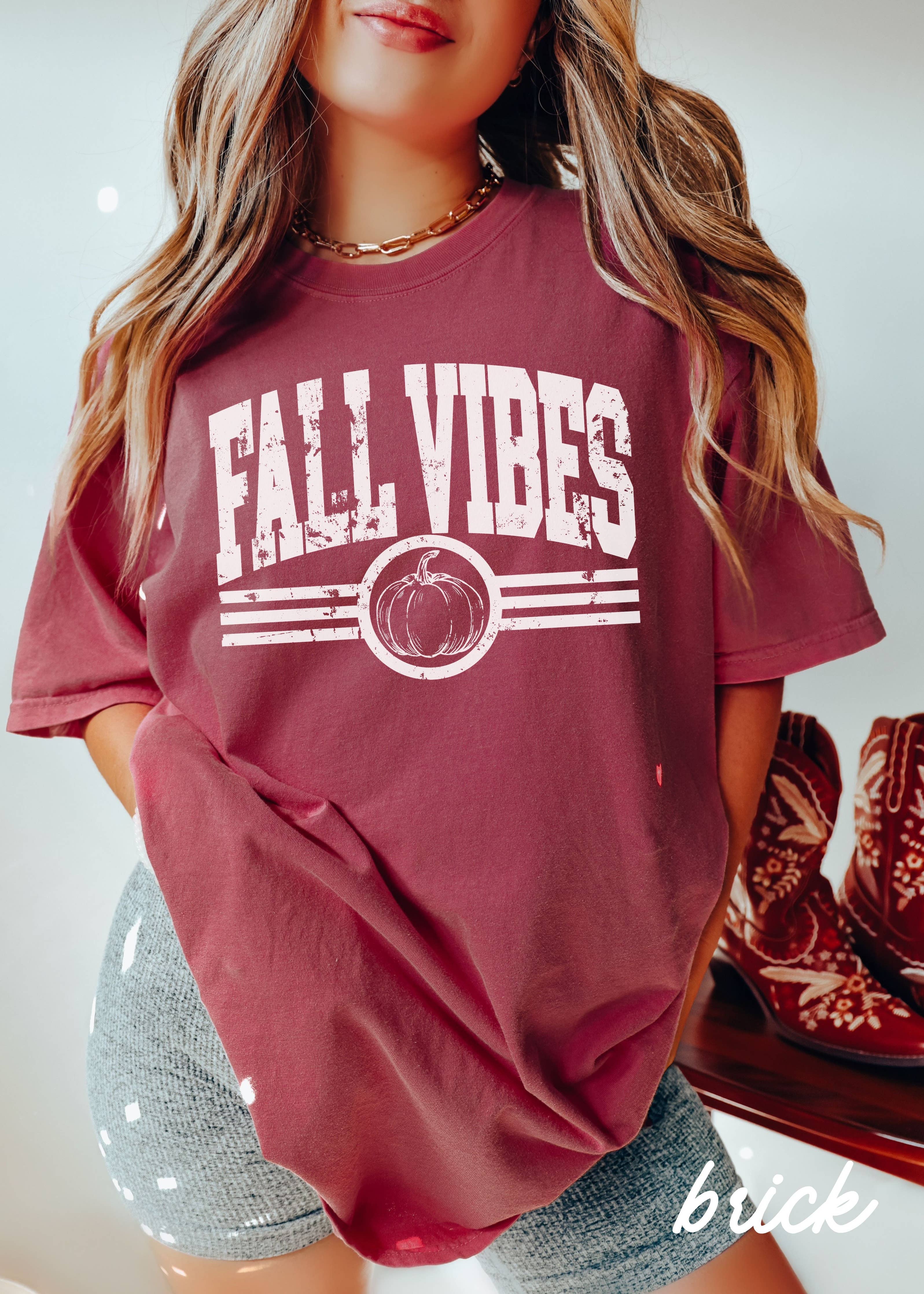 Fall Vibes Tee *13 Colors (S-3X): Extra Large / Ivory
