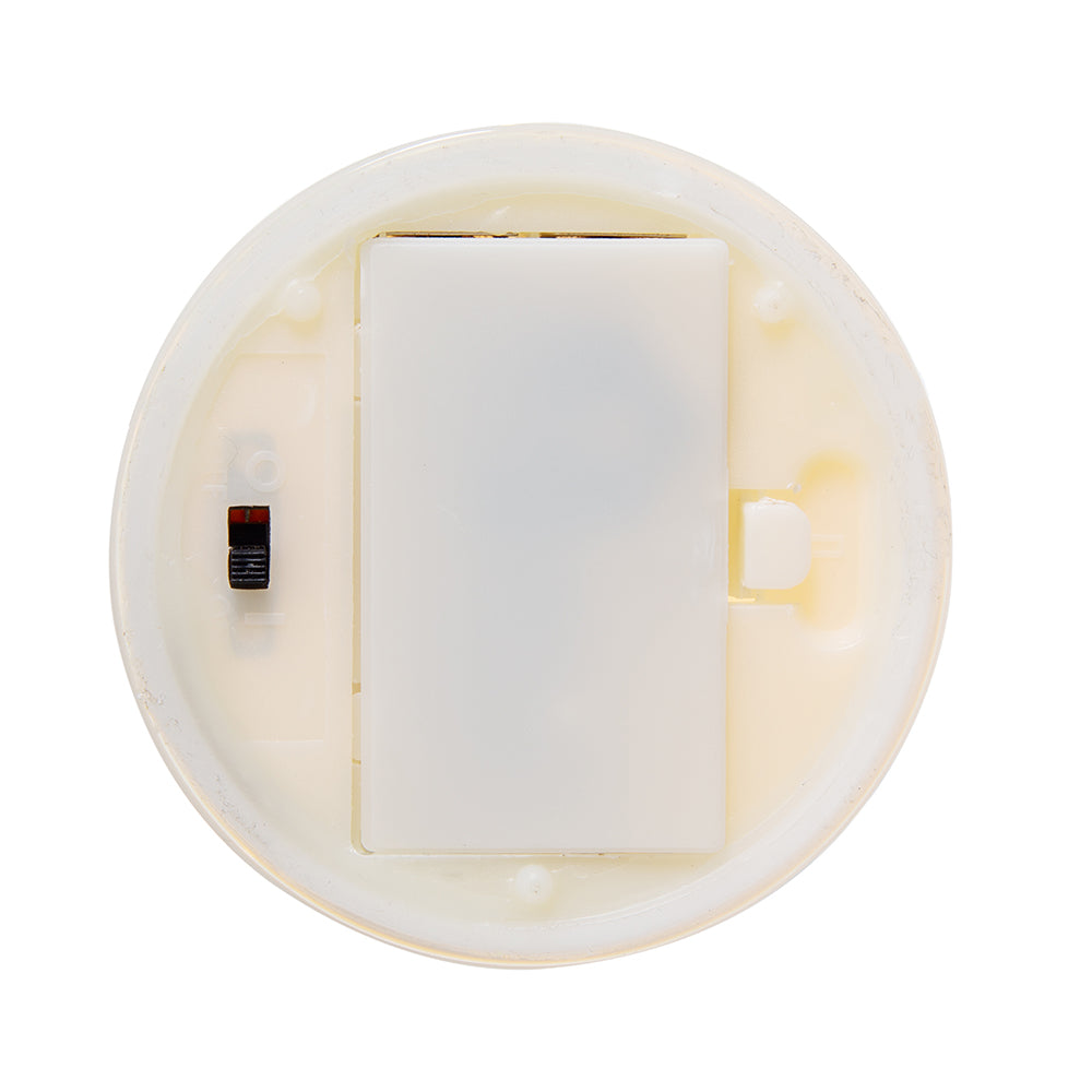 LED White Wax Candle in Glass  Hurricane
