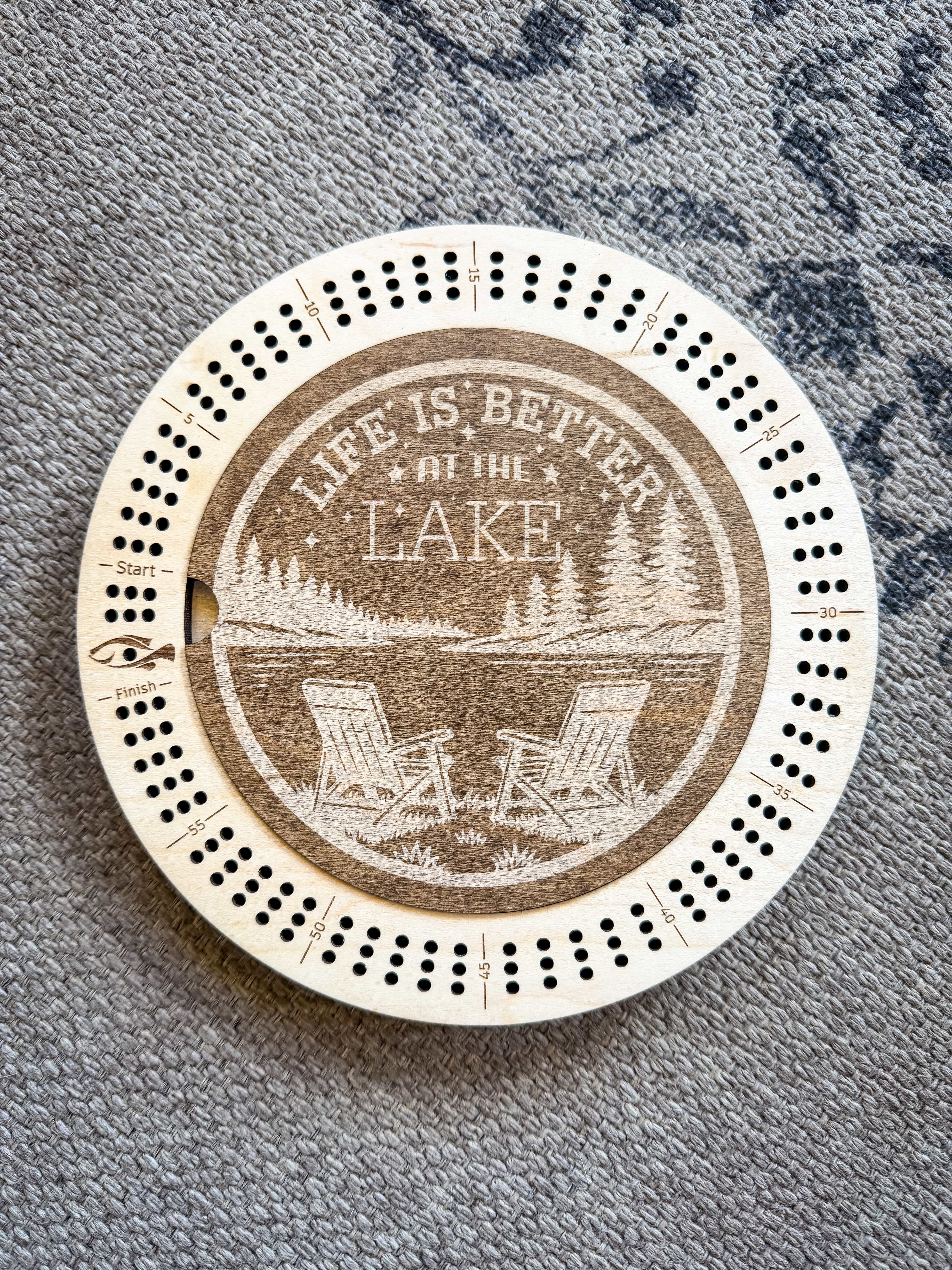 Life Is Better At The Lake Cribbage Board