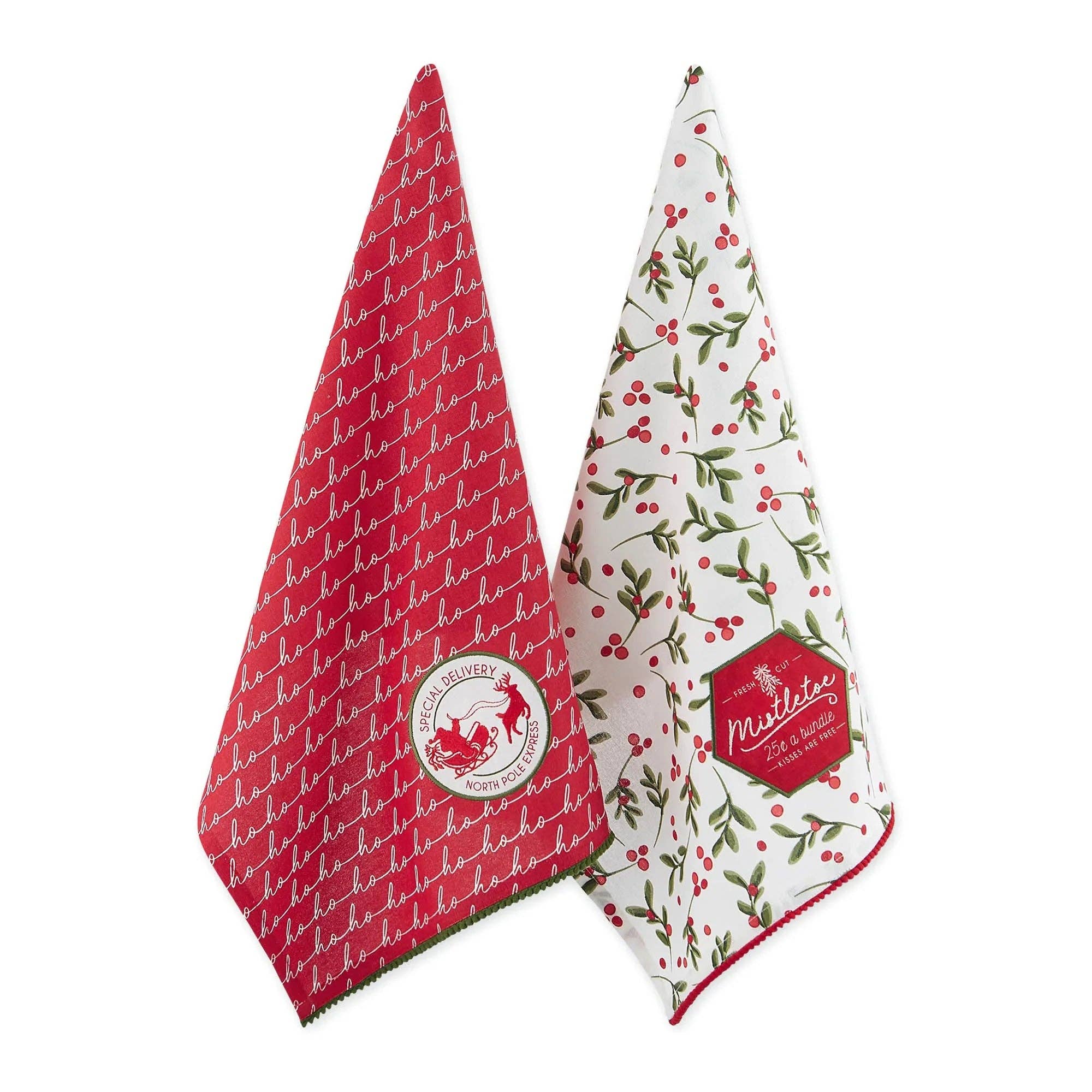 Christmas Special Delivery Embellished Dishtowel