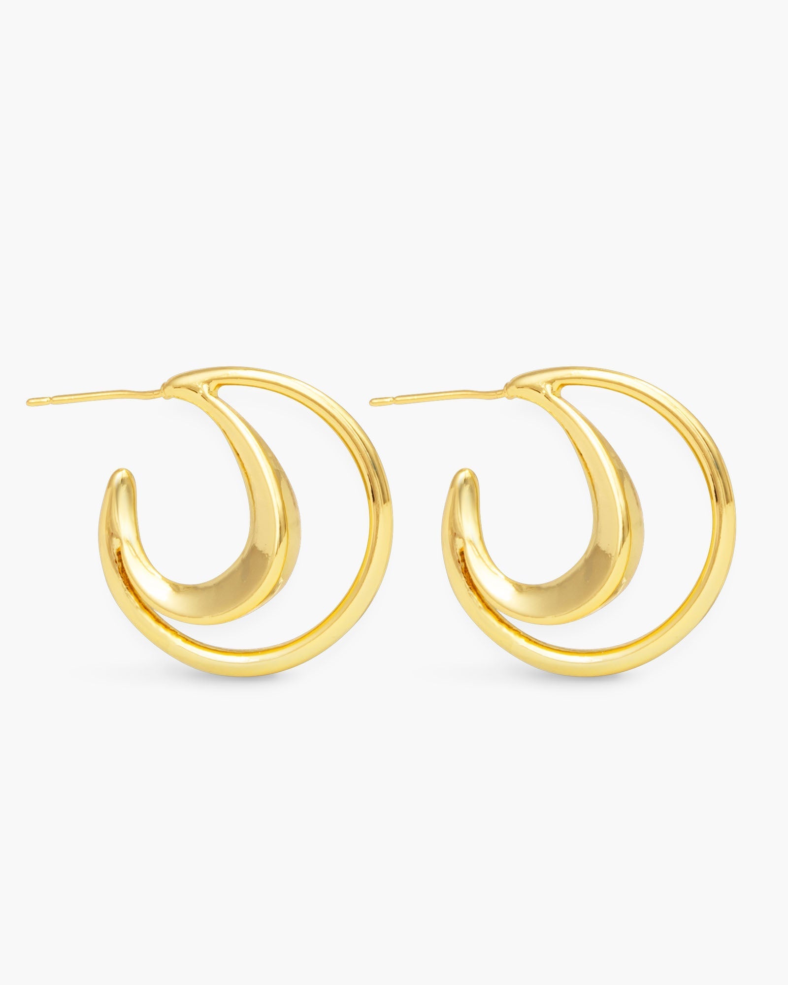 Summer Polished Double Hoop Gold