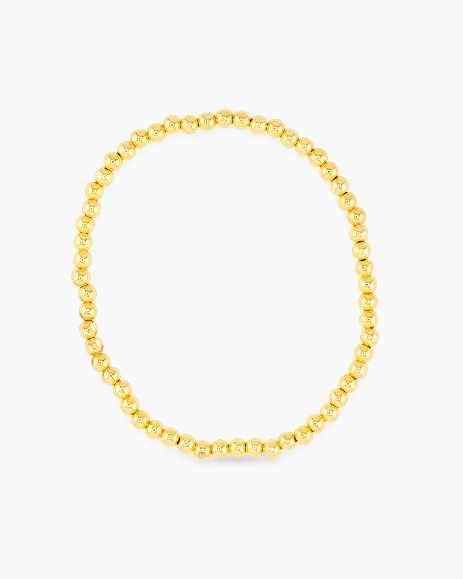 Gold 4mm Beaded Stretch Bracelet
