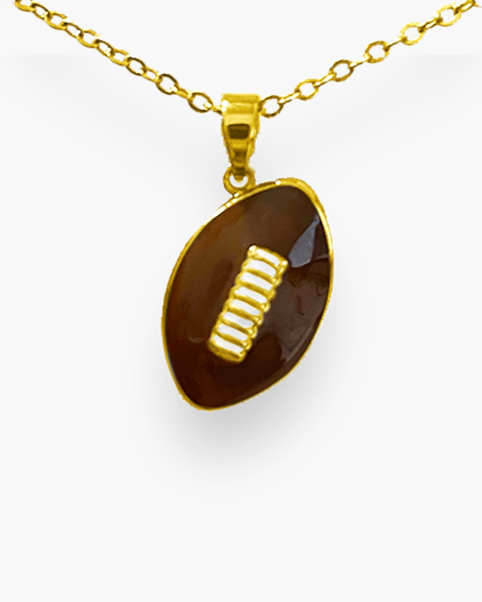 Gold Enamel Football Necklace