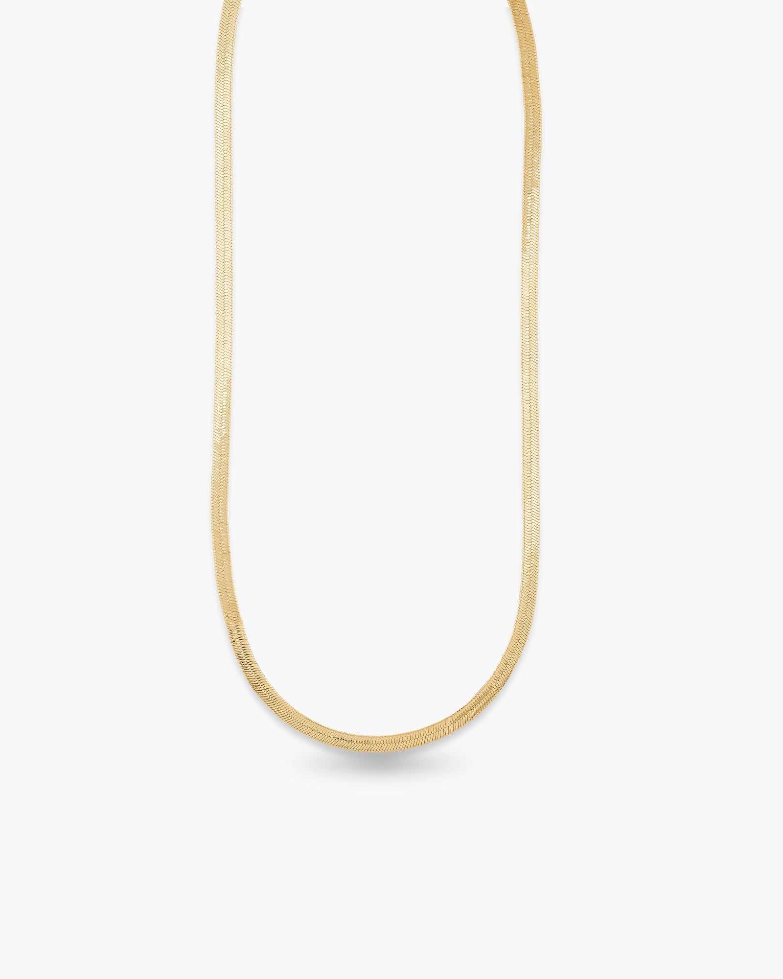 Gold Herringbone Long Necklace