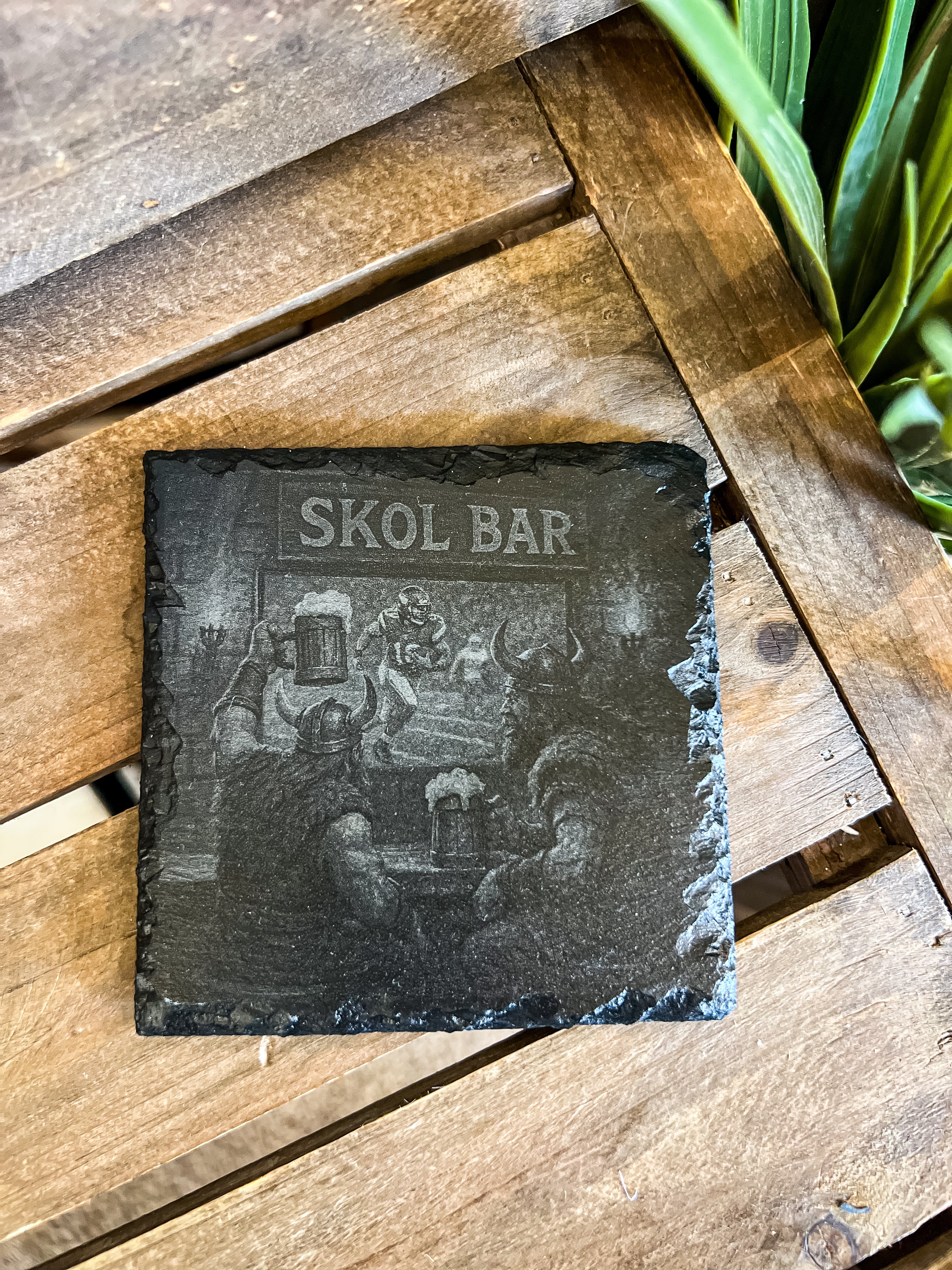 SKOL Bar Drinking Beer Engraved Coaster