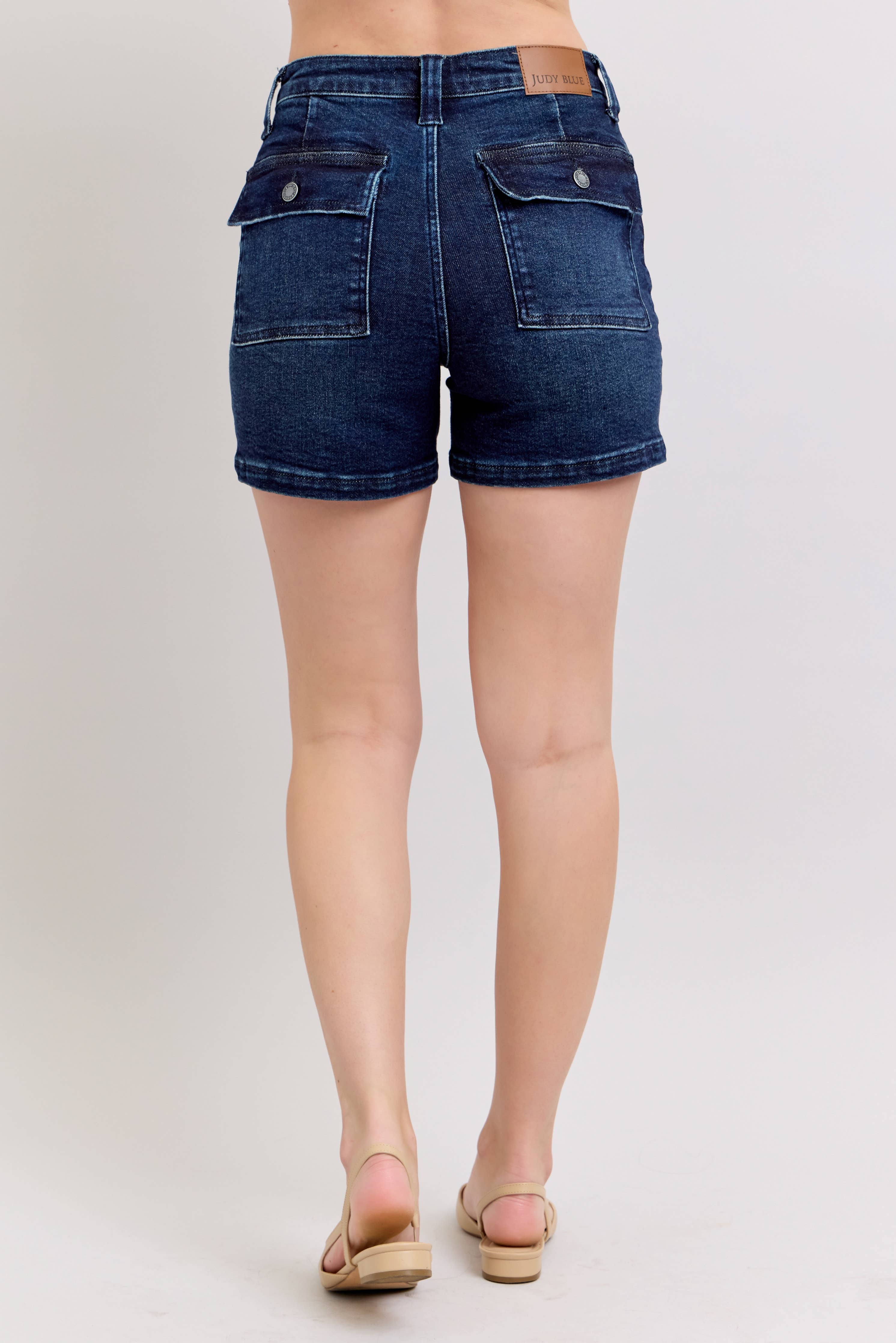 Becky Back Flap High Waisted Judy Blue Shorts