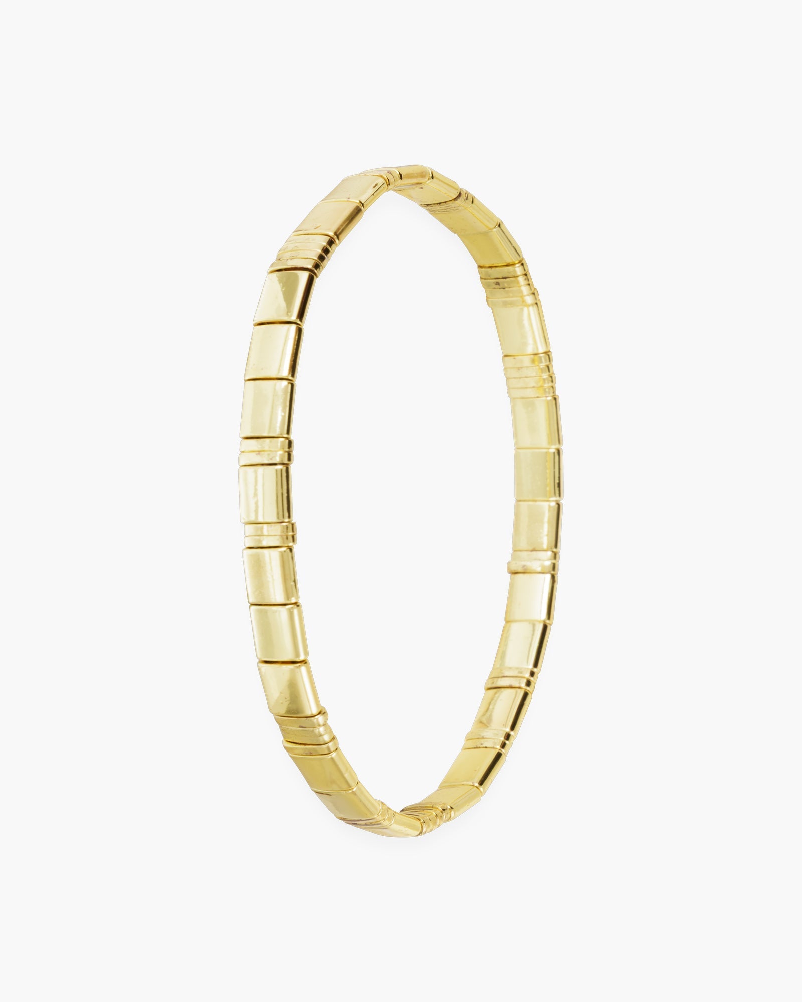 Gold Flat Bead Stretch Bracelet