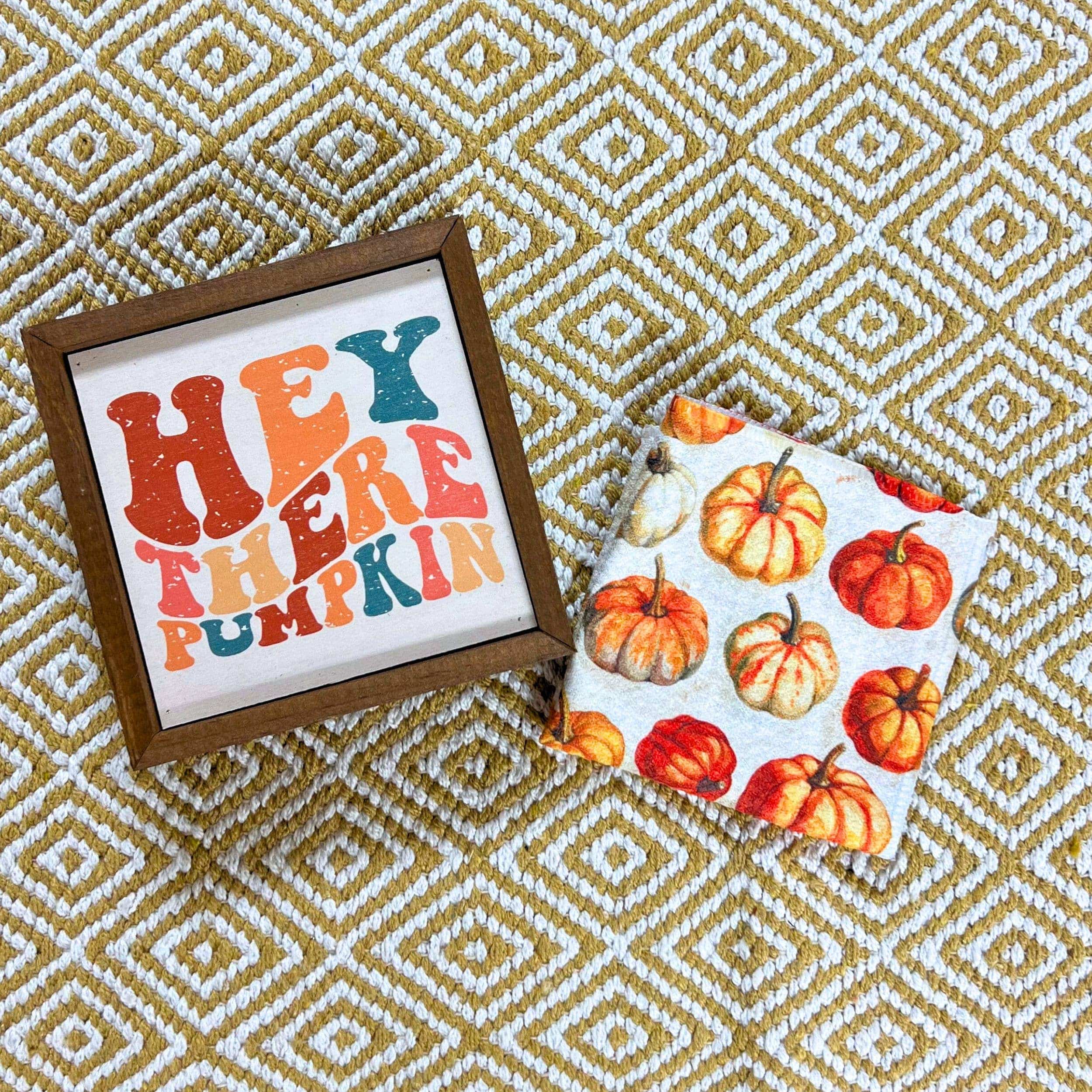 Fall Pumpkin Waffle Washcloths - Fall Decor