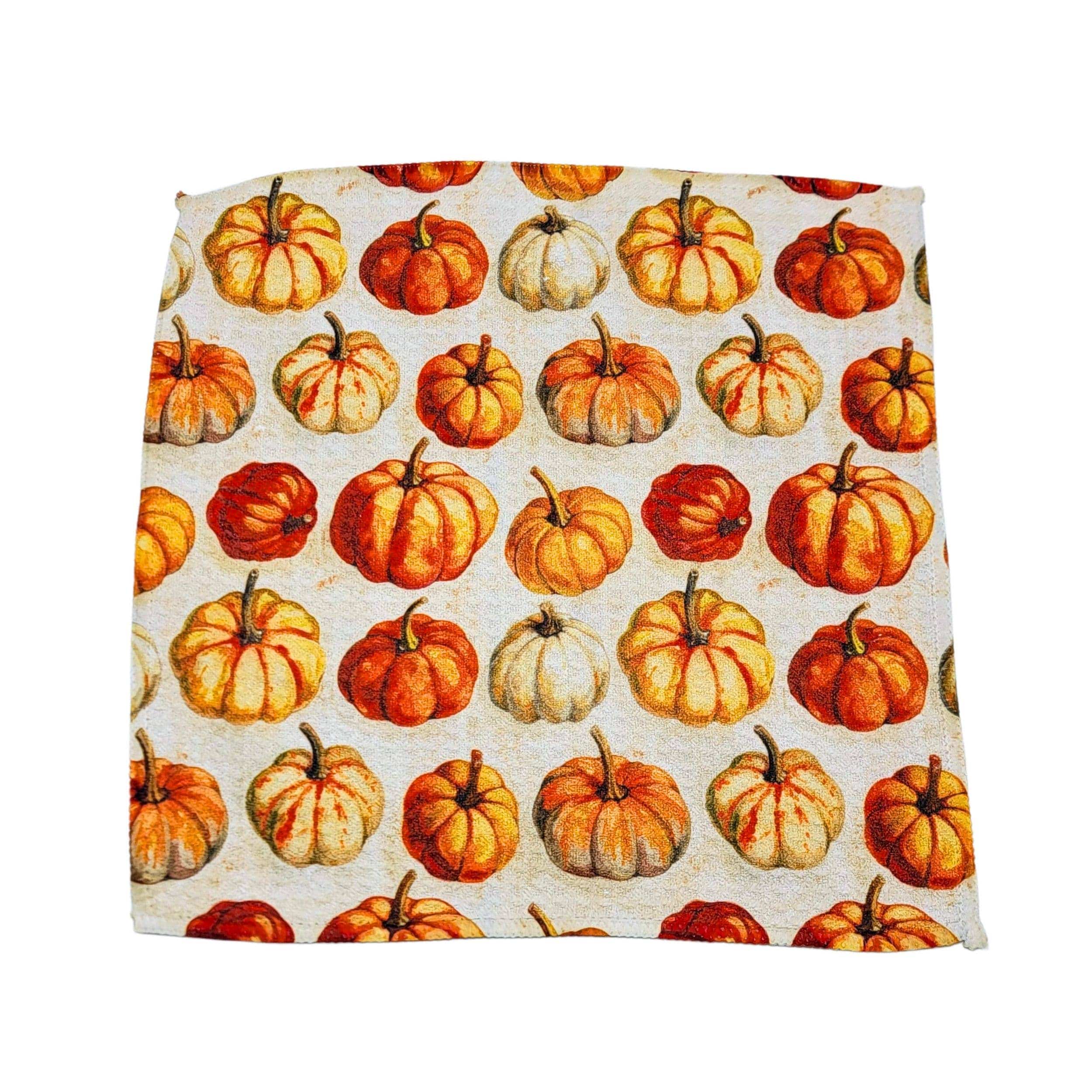Fall Pumpkin Waffle Washcloths - Fall Decor