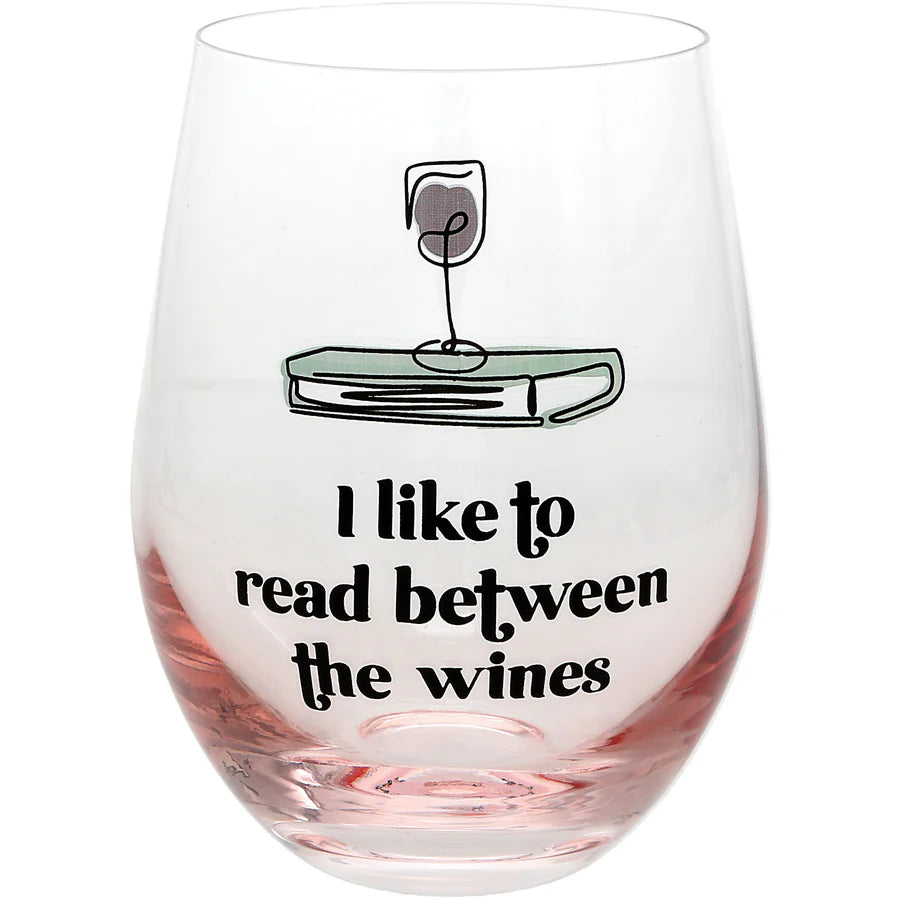 Read Between The Wines 18 oz Stemless Wine Glass