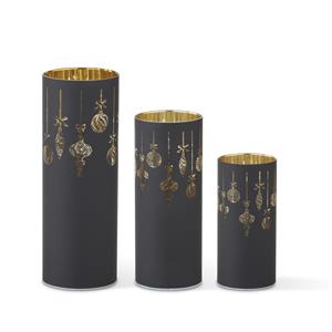 Black Laser Engraved Ornament LED Cylinder