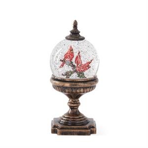 Cardinal Water Spinning LED Snow Globe