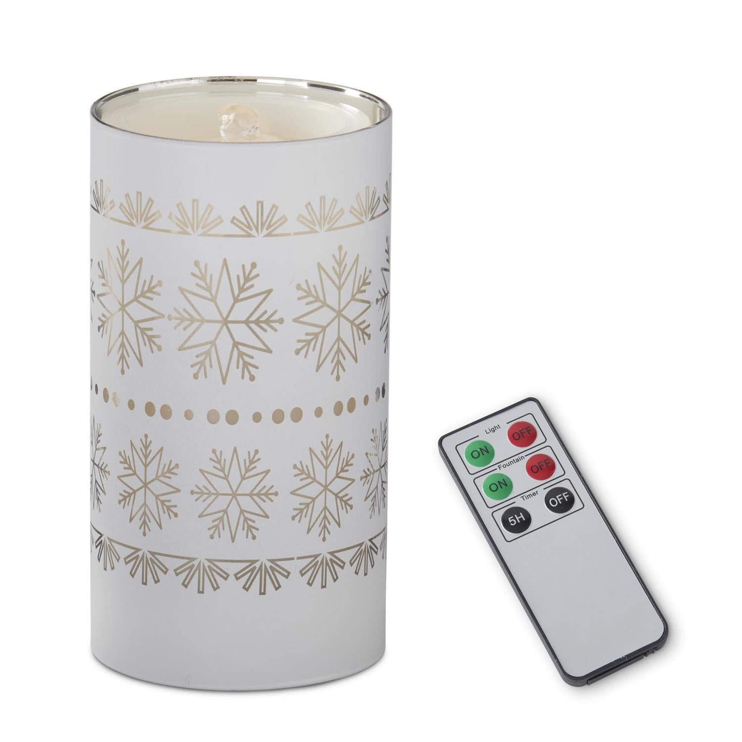 White Snowflake Cylinder Candle Slip