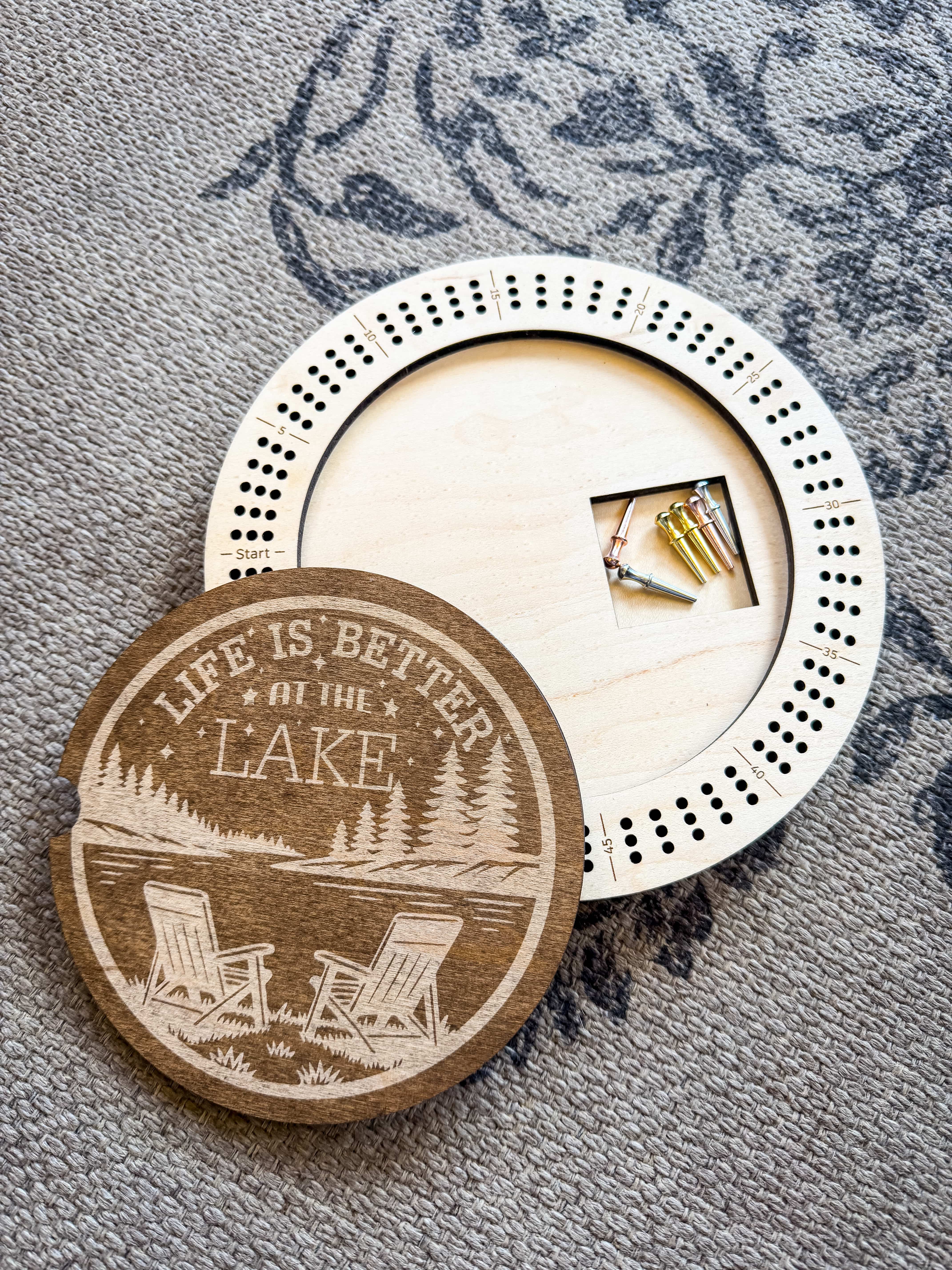 Life Is Better At The Lake Cribbage Board