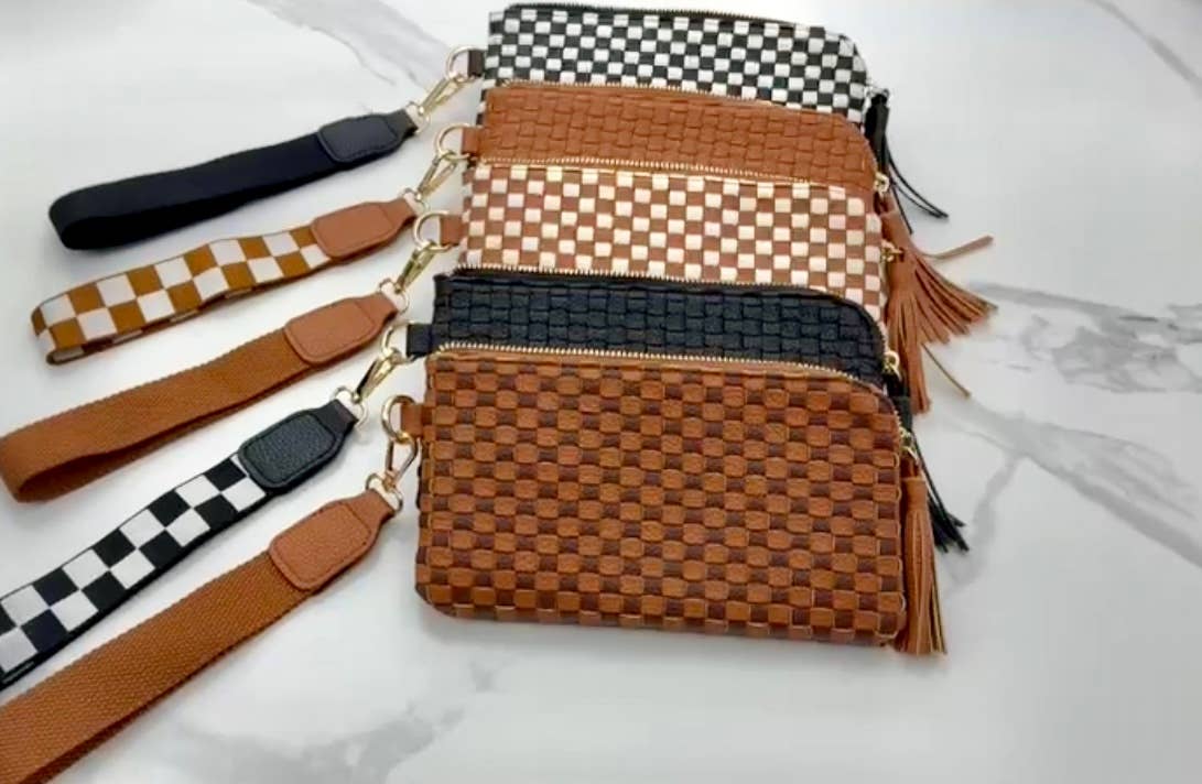 Lila Woven Wallet - Black RTS