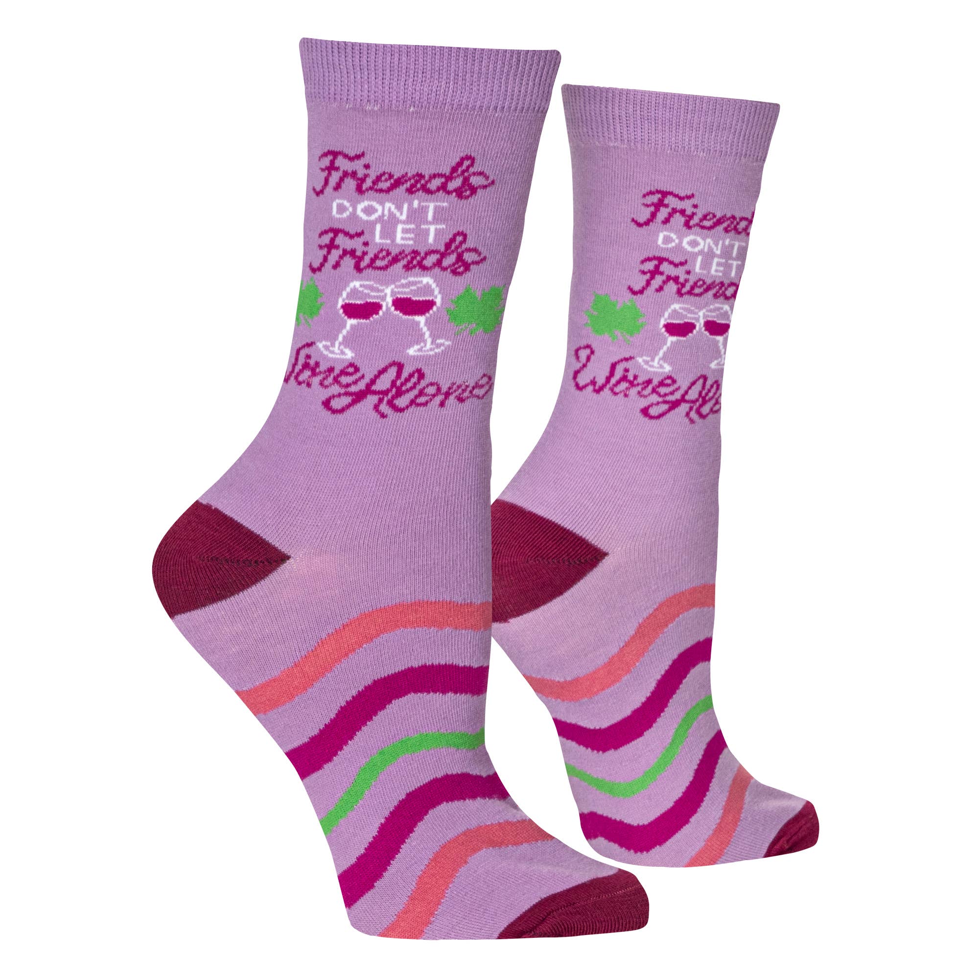 Women's Wine Alone Crew Socks