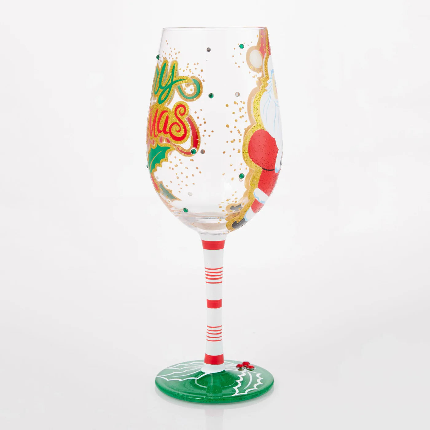 Here Comes Santa Claus Wine Glass