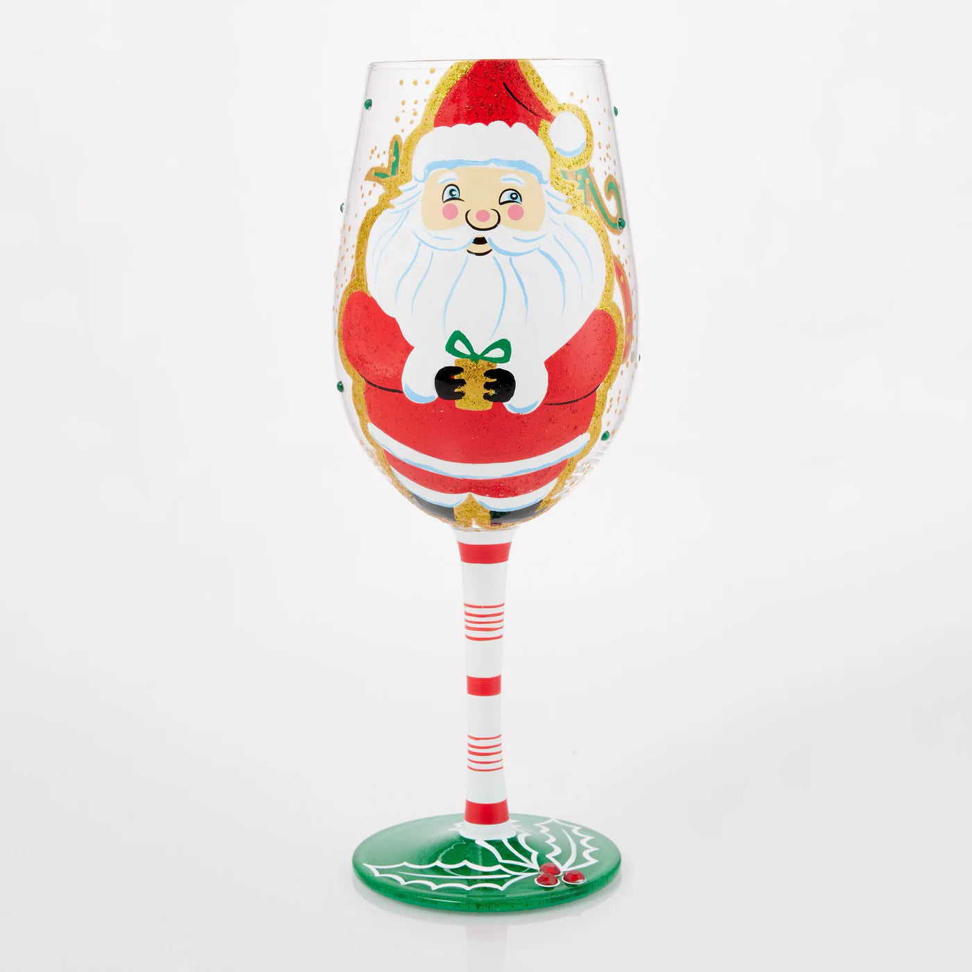 Here Comes Santa Claus Wine Glass