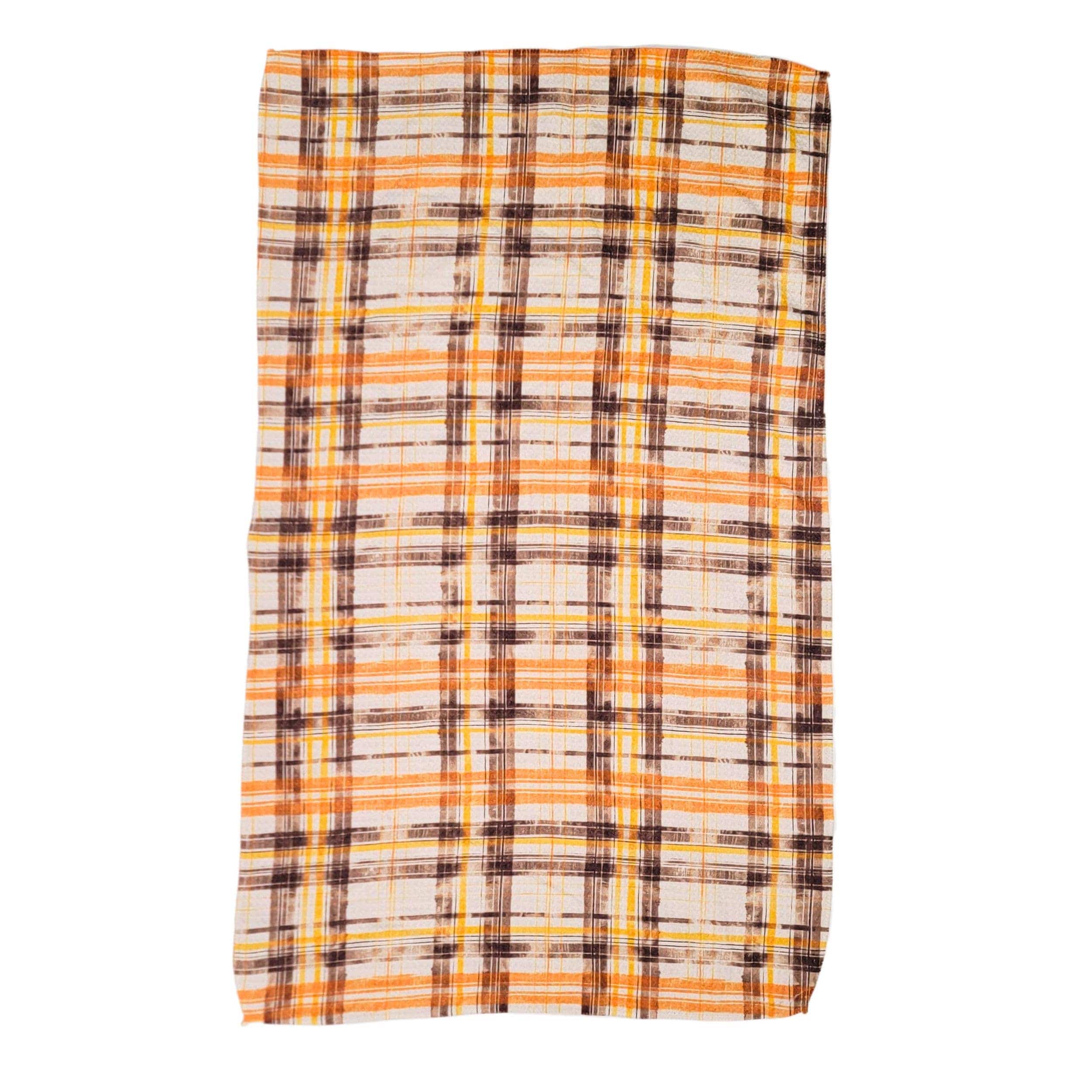 Fall Flannel Pattern Waffle Tea Towel - Fall Decor