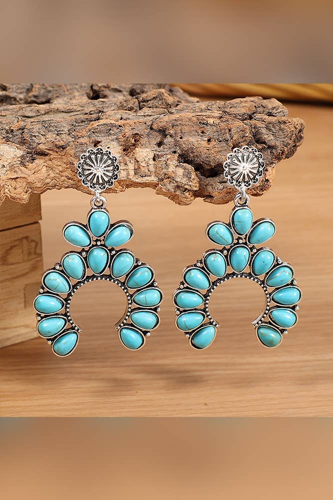 Pumpkin Blossom Turquoise Earrings