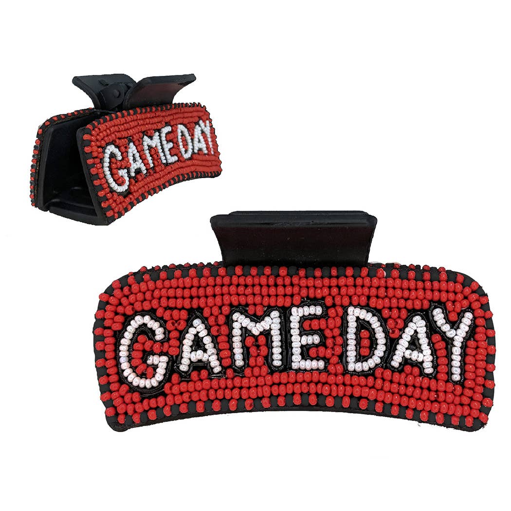 Gameday Seed Beaded Hair Claw Clip