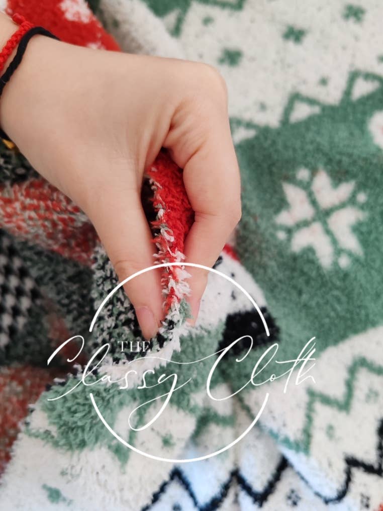 Christmas Luxe Blanket- Snowman Fair Isle RTS