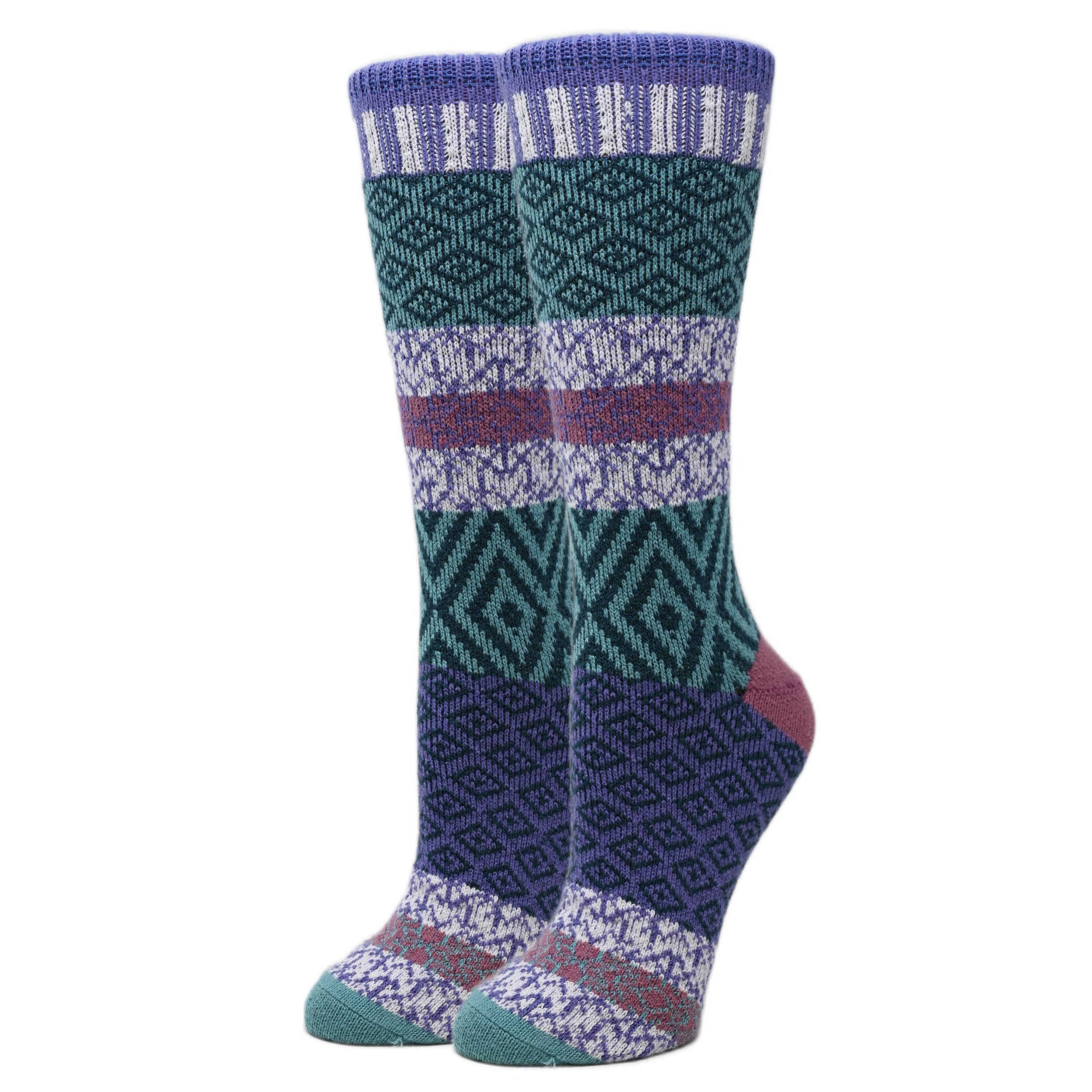Sophia | Women's Fuzzy Pattern Knit Socks