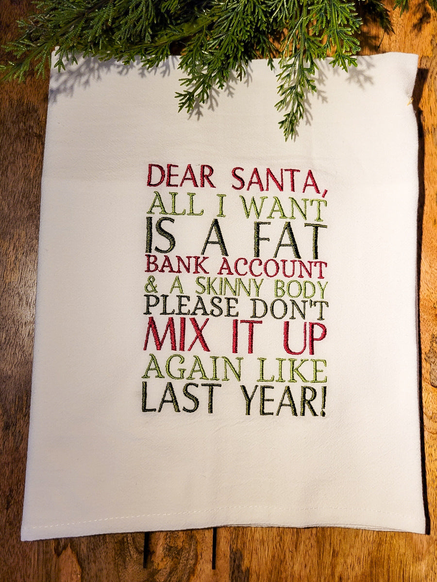 Dear Santa Tea Towel