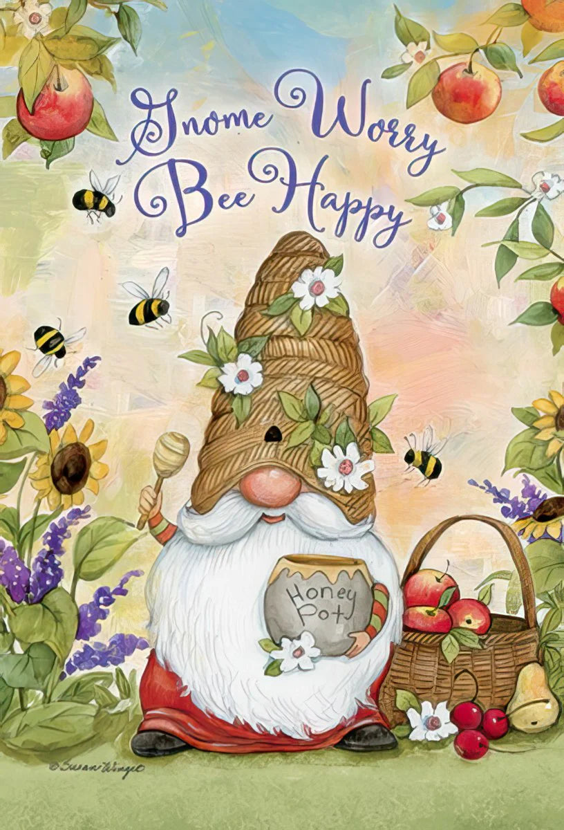 Gnome Worry Bee Happy Magnet