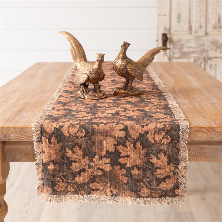 Fall Leaves And Pumpkins Reversible Table Runner