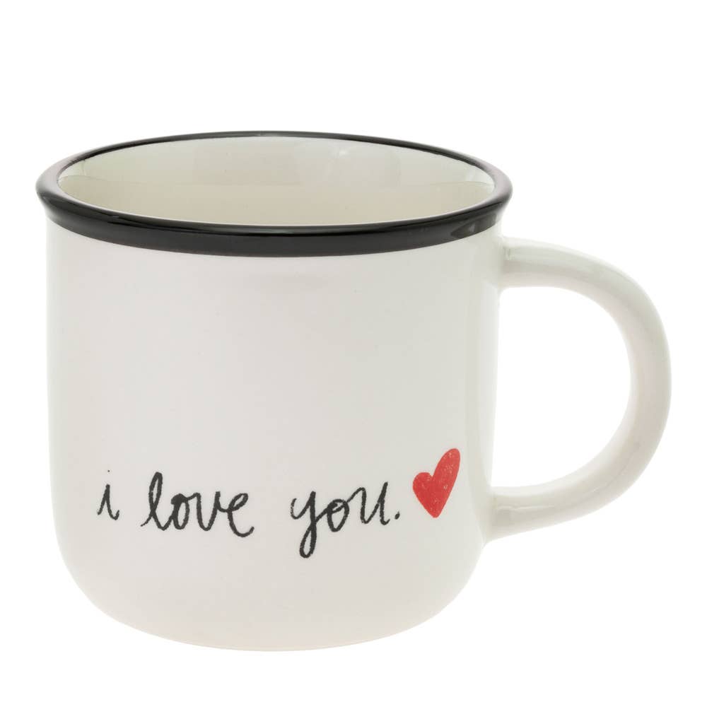 Handwritten  I Love You Heart Ceramic Mug - 14 oz