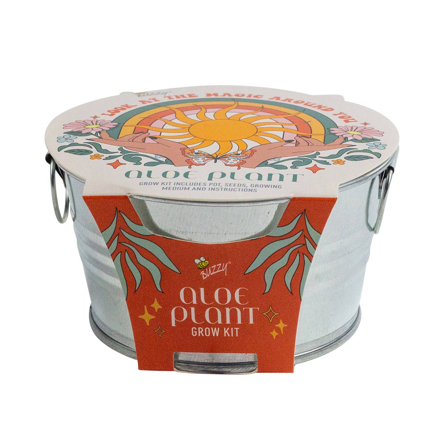 Aloe 100% Organic Grow Kit in Mini Galvanized Basin