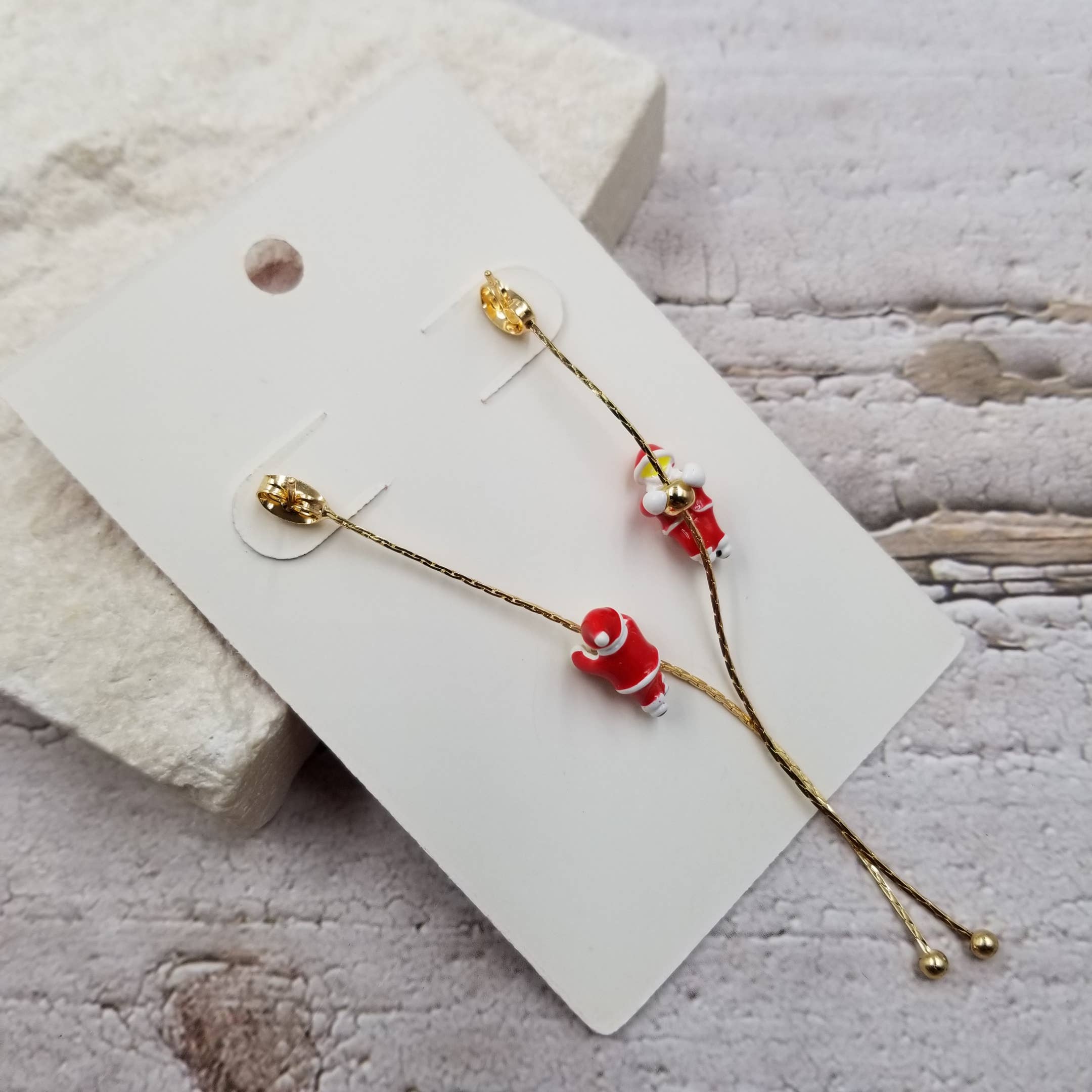 Delivering Gifts Santa Claus Earrings