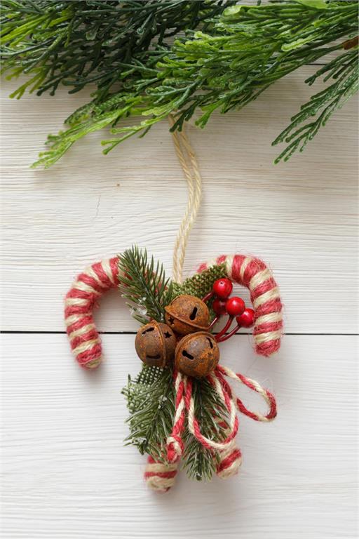 Twine Candy Cane Ornament