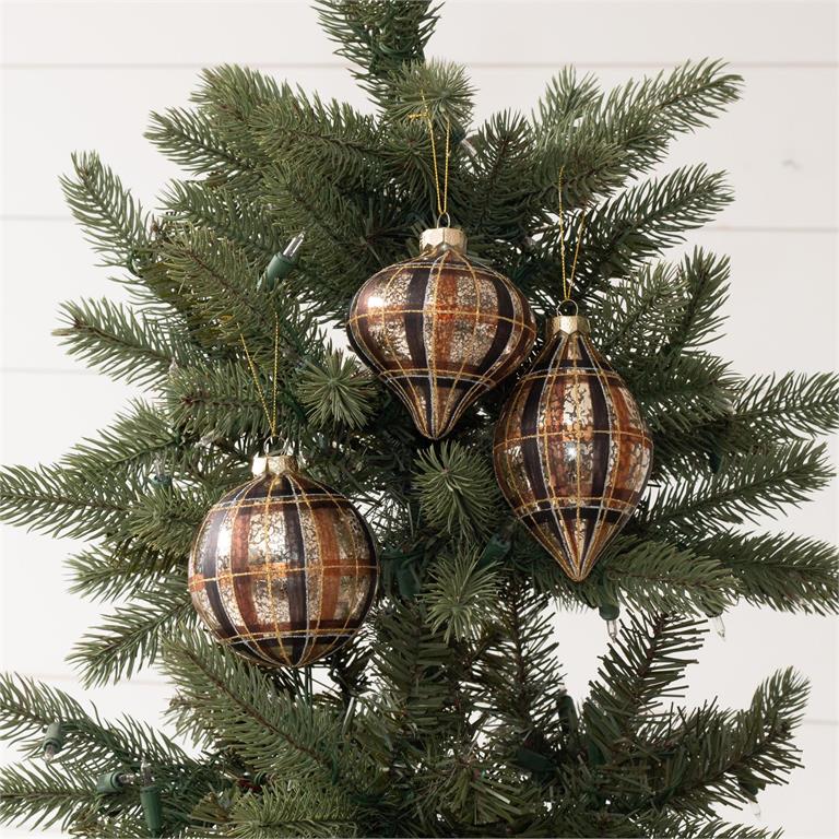 Neutral Plaid Ornament