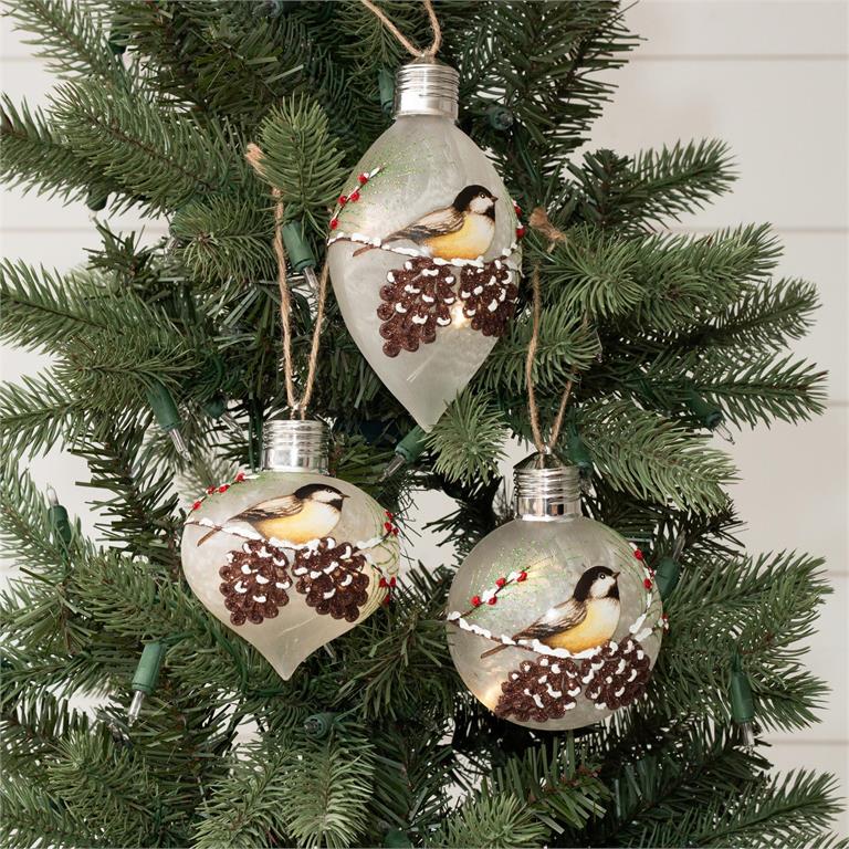 Chickadee LED Ornament