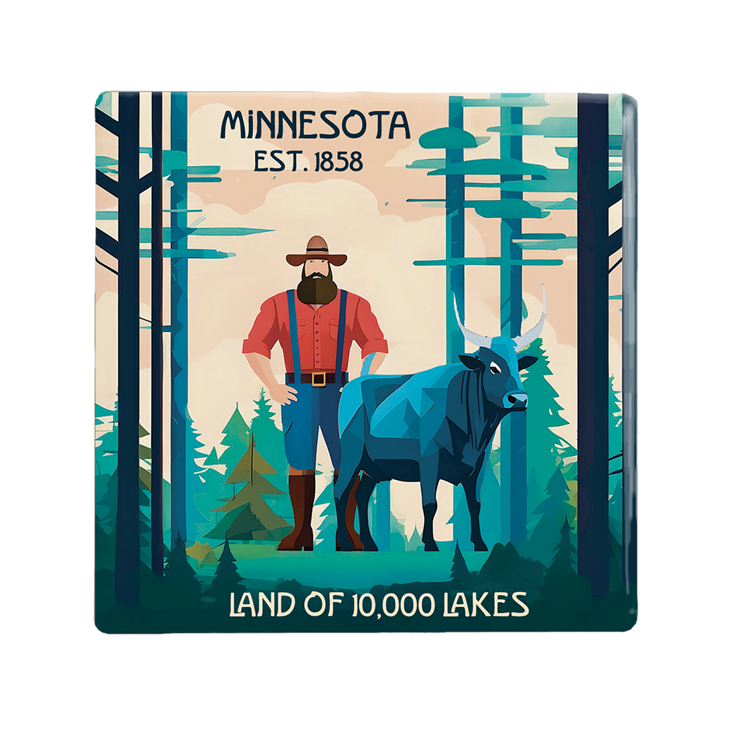 Minnesota Paul & Babe Ceramic Coaster 