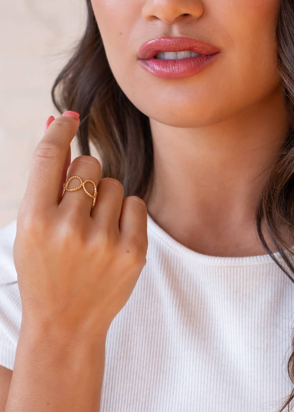 Luxe Gold Open Circles Ring