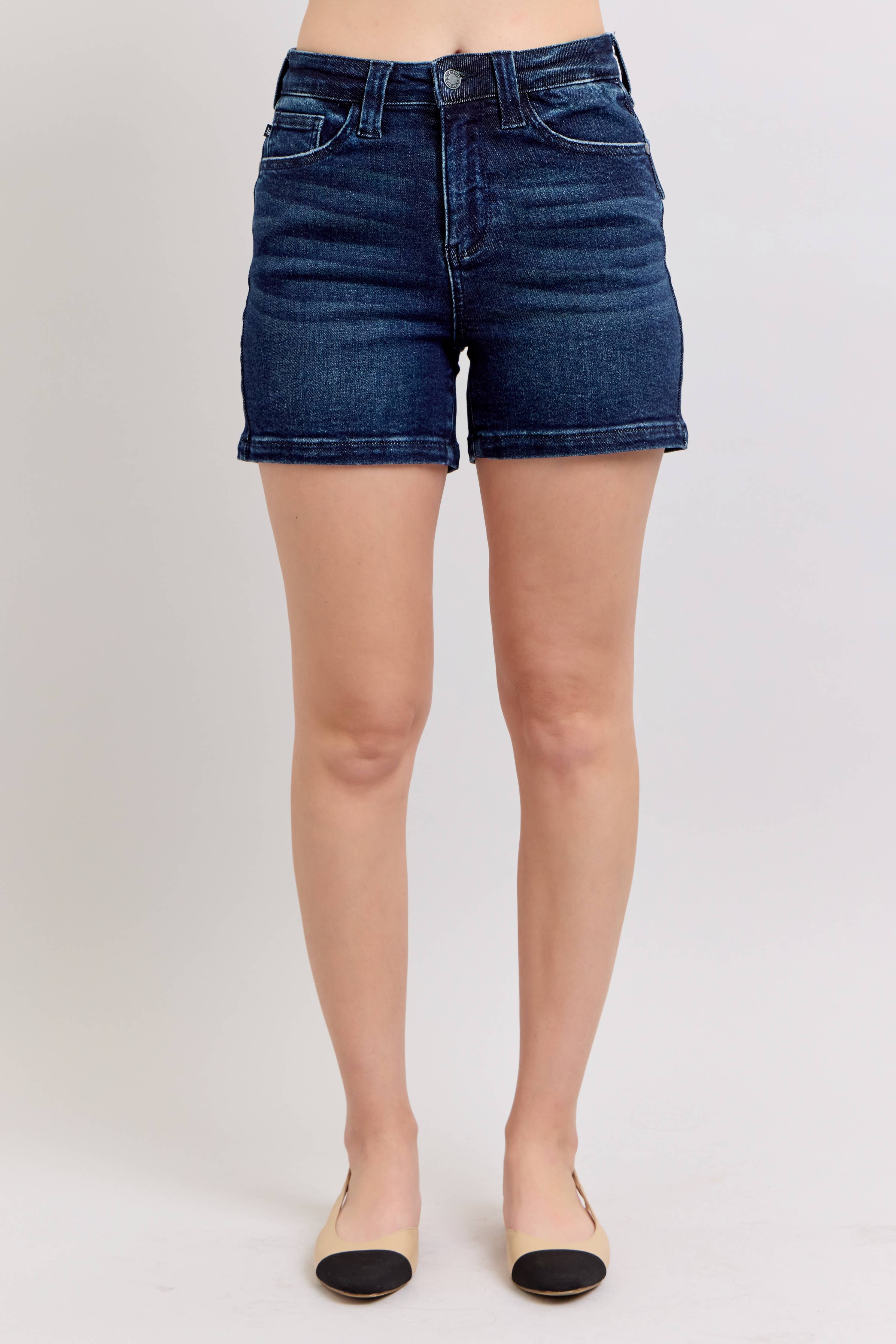Becky Back Flap High Waisted Judy Blue Shorts