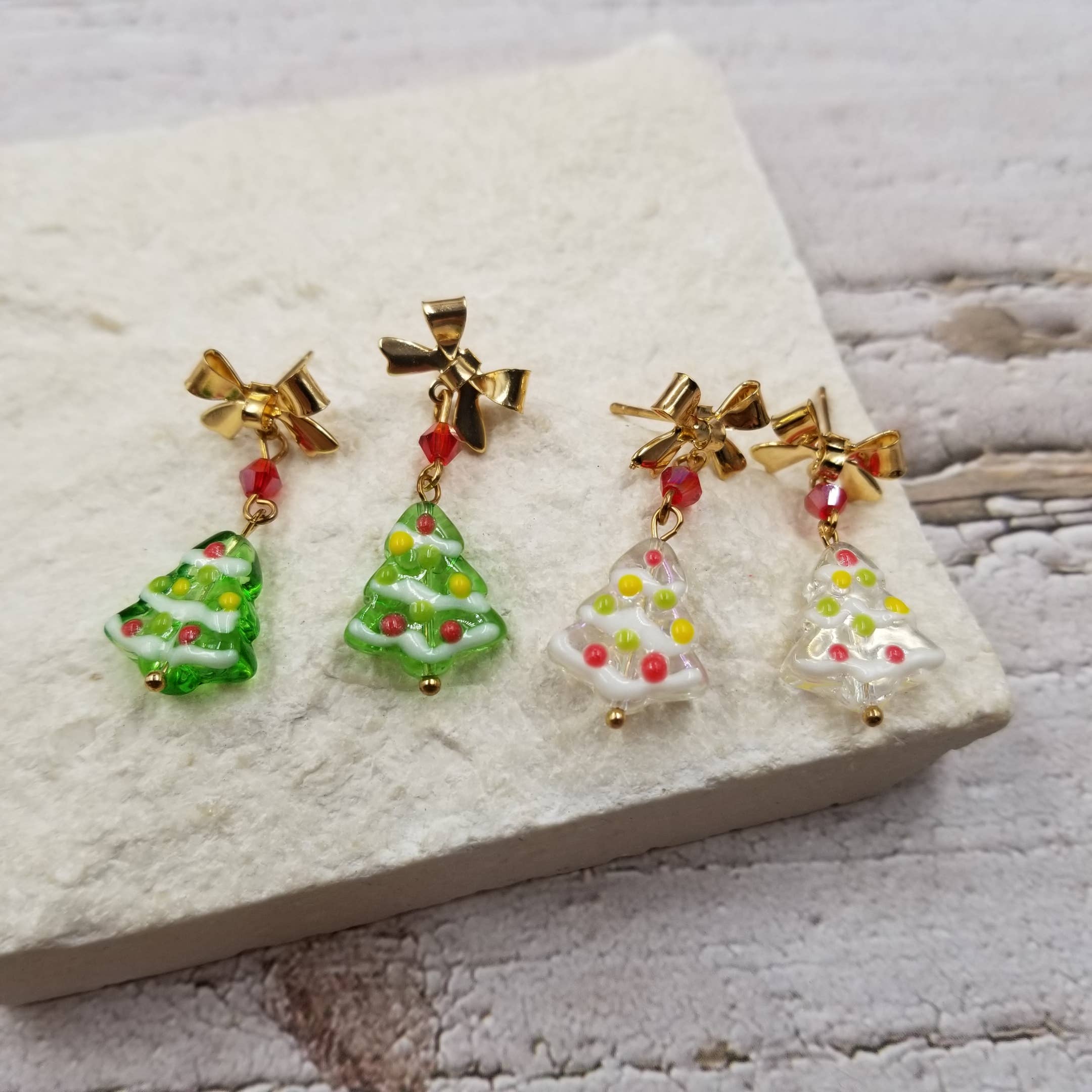 Winter Christmas Tree Earrings