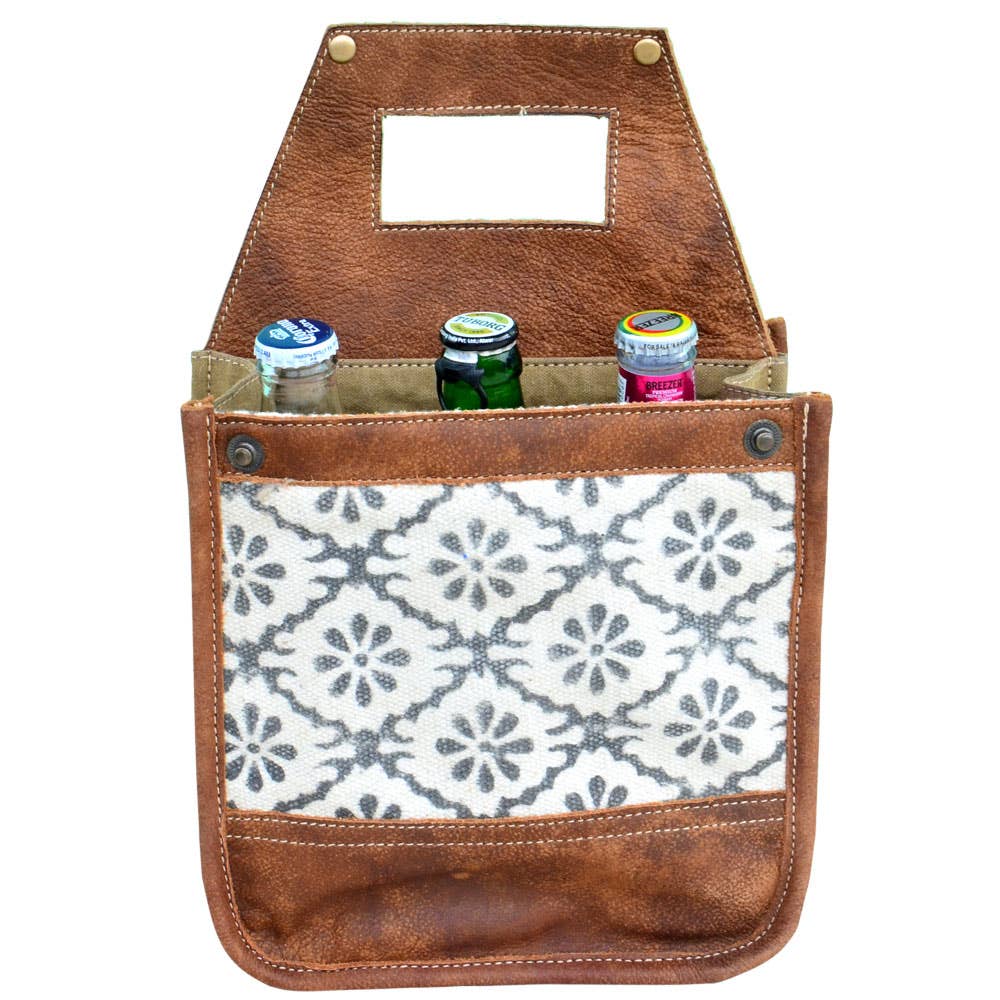 Canvas Patterned Bottle Carrier