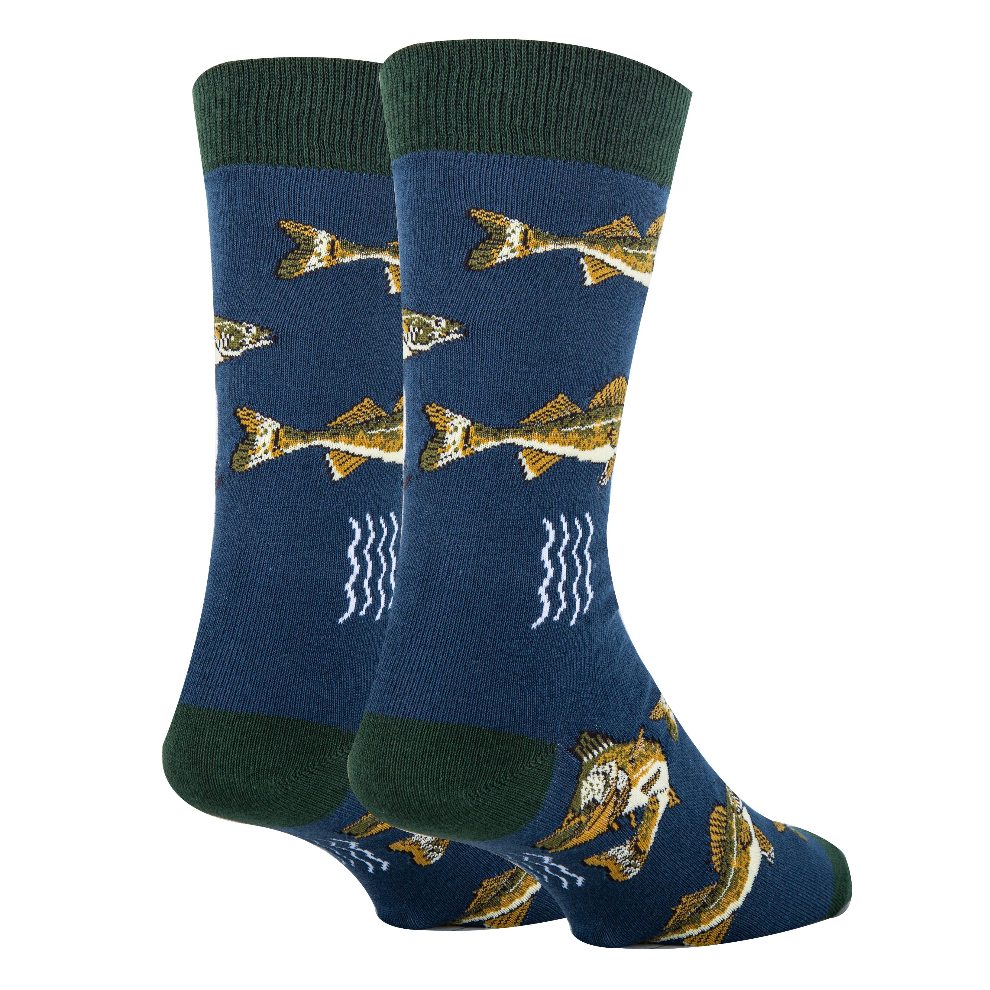 Walleye | Men's Novelty Cotton Crew Socks